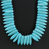 Imitation Turquoise Necklace with 14K Clasp