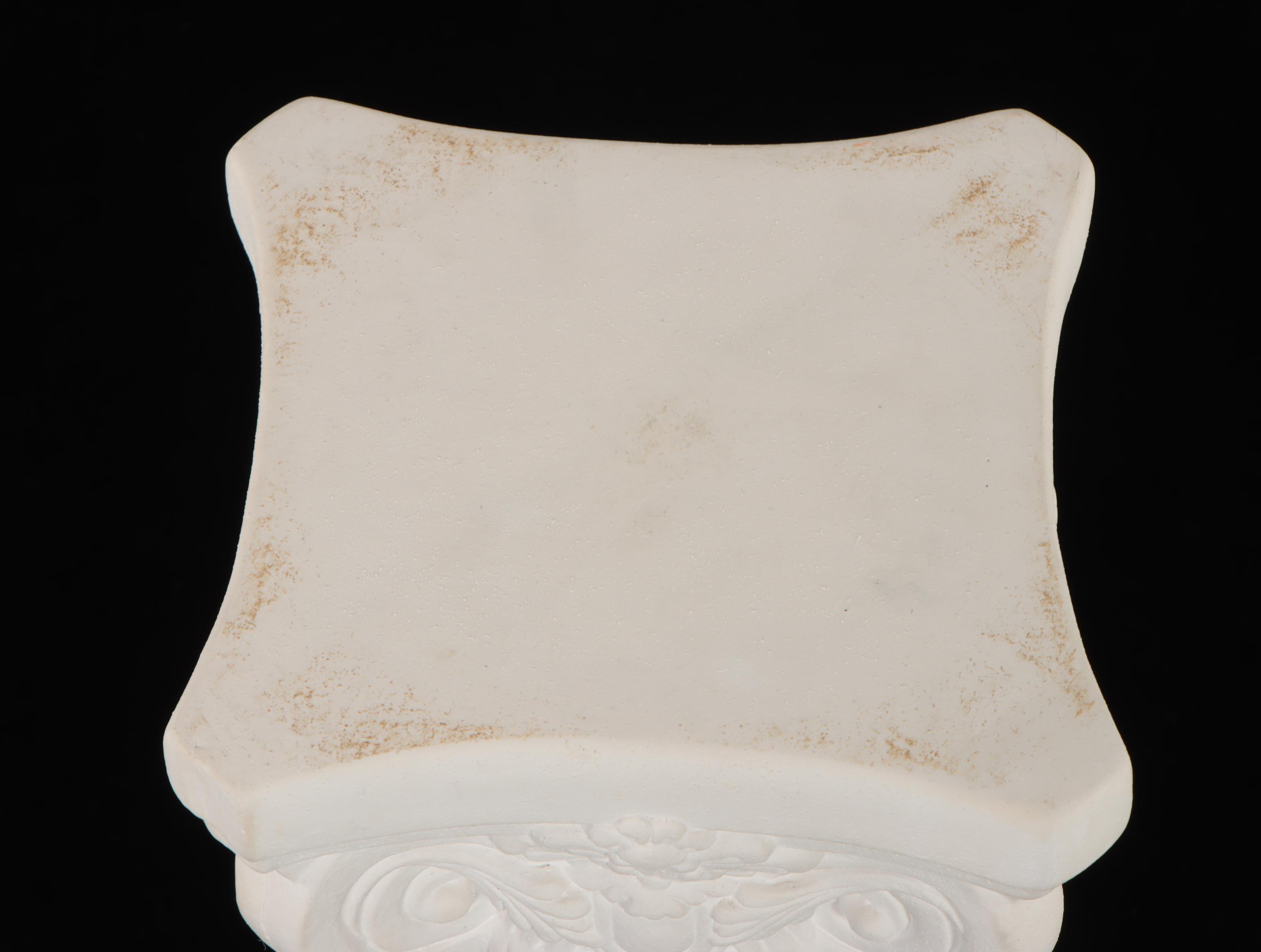 Grecian Style Floral Motif Ceramic Plant Stand