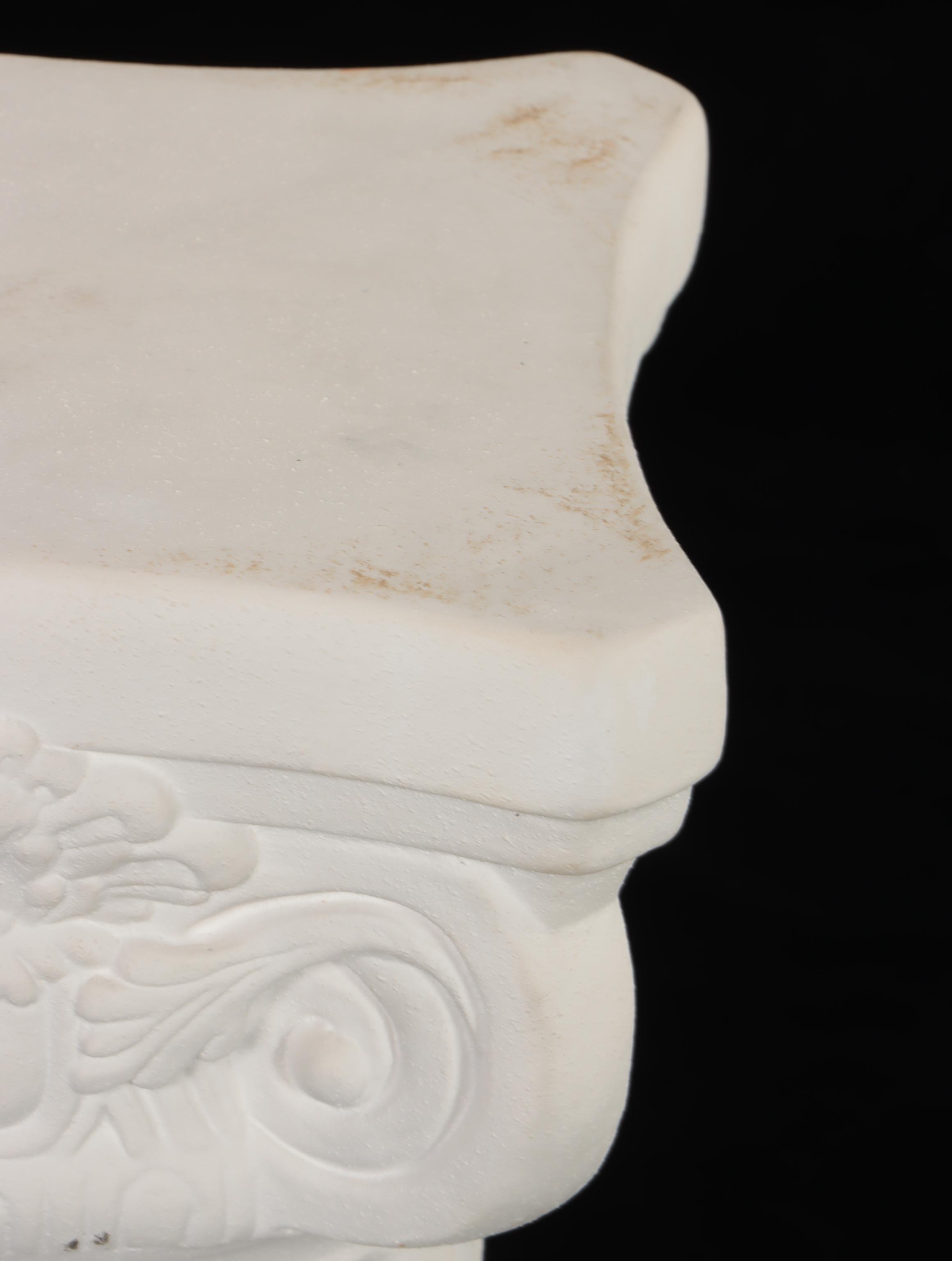 Grecian Style Floral Motif Ceramic Plant Stand