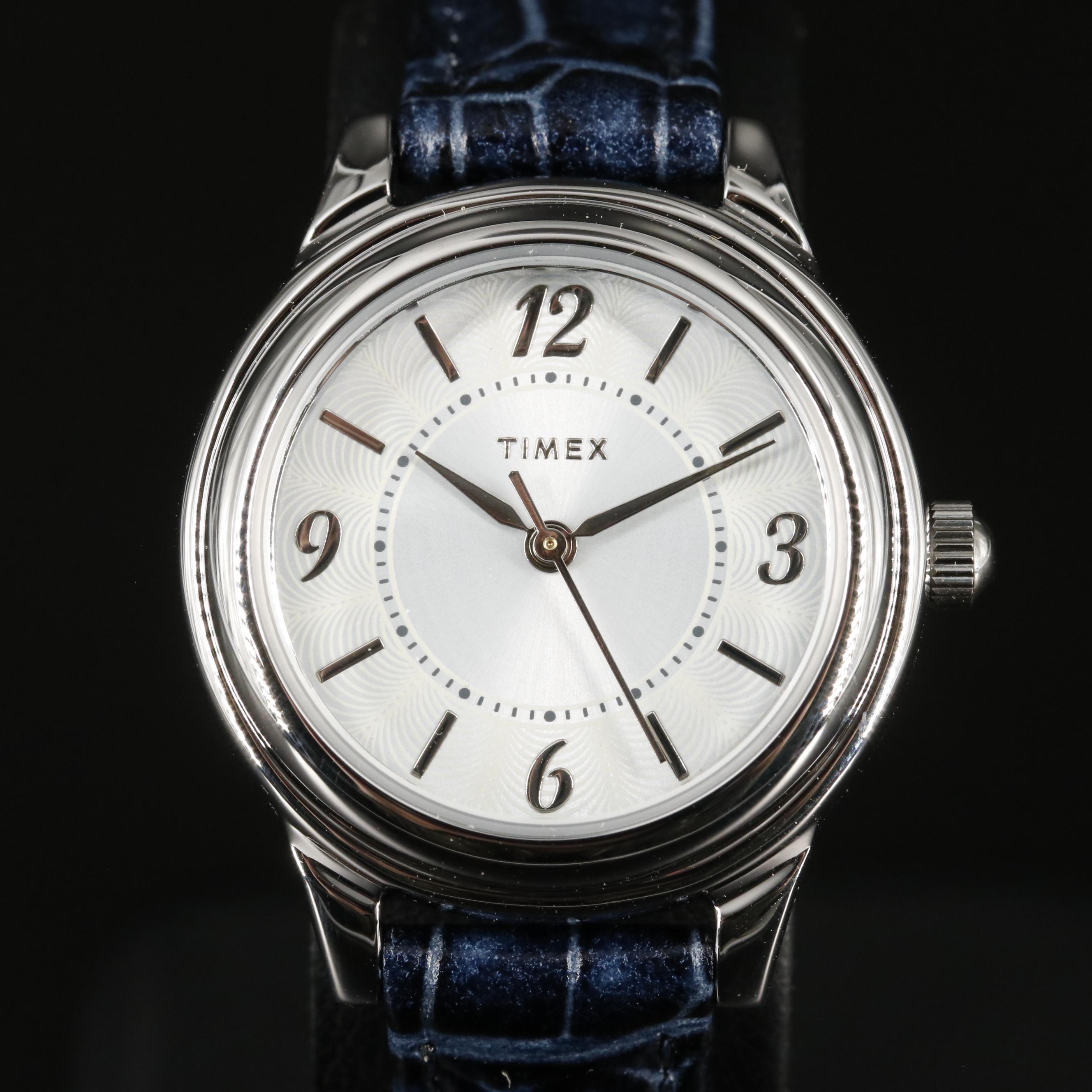 Timex Classic 26 mm Quartz Watch with Blue Leather Strap