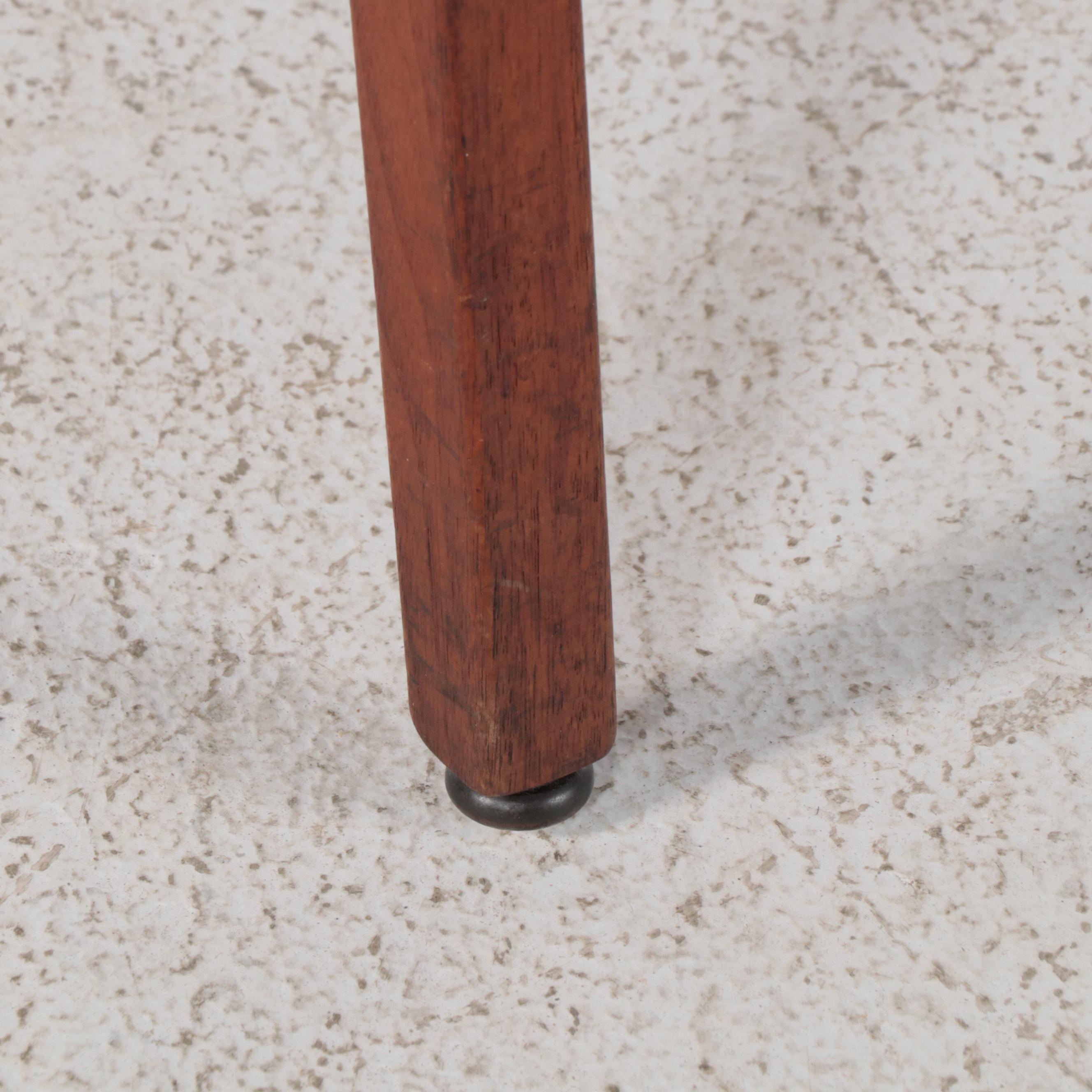 Pair of W.H. Gunlocke Chair Co. Mid Century Modern Walnut and Vinyl Armchairs