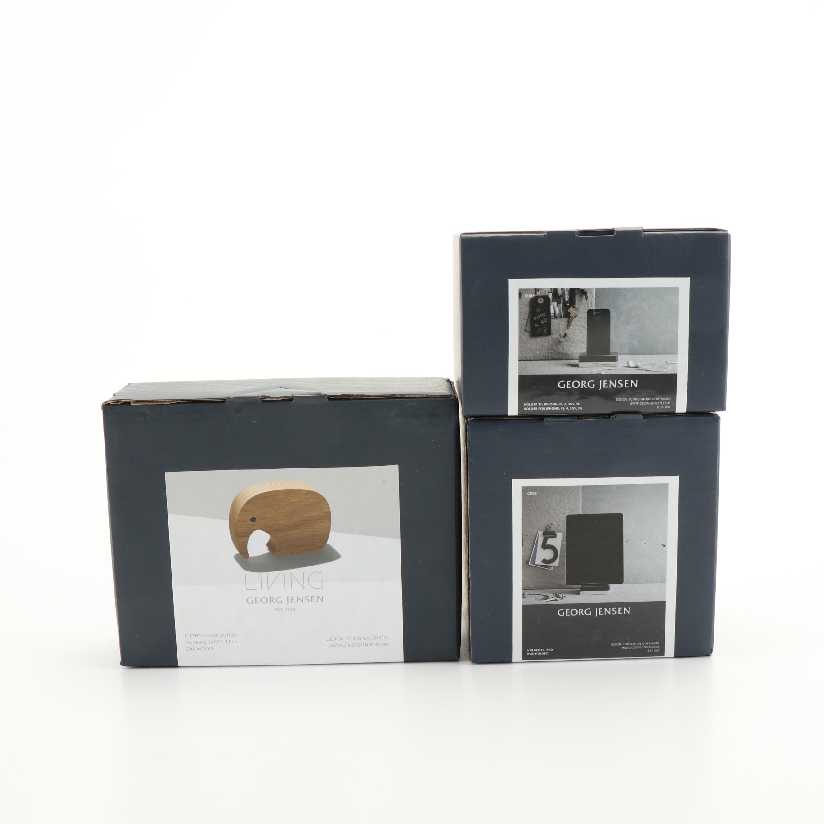Georg Jensen iPad & iPhone Stands and Wood Elephant Figure