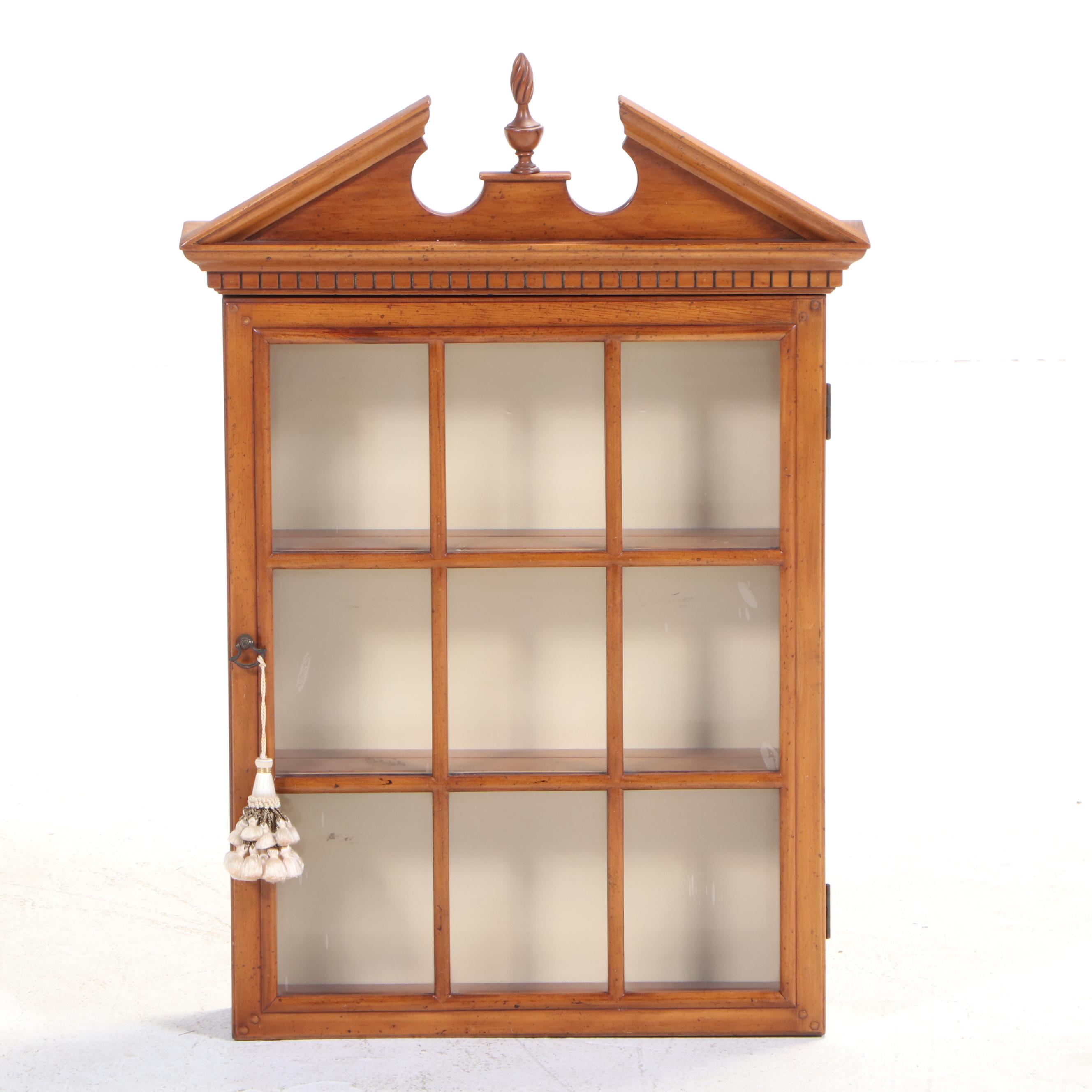 Alfred Assid Federal Style Pine Hanging Cupboard, Late 20th Century