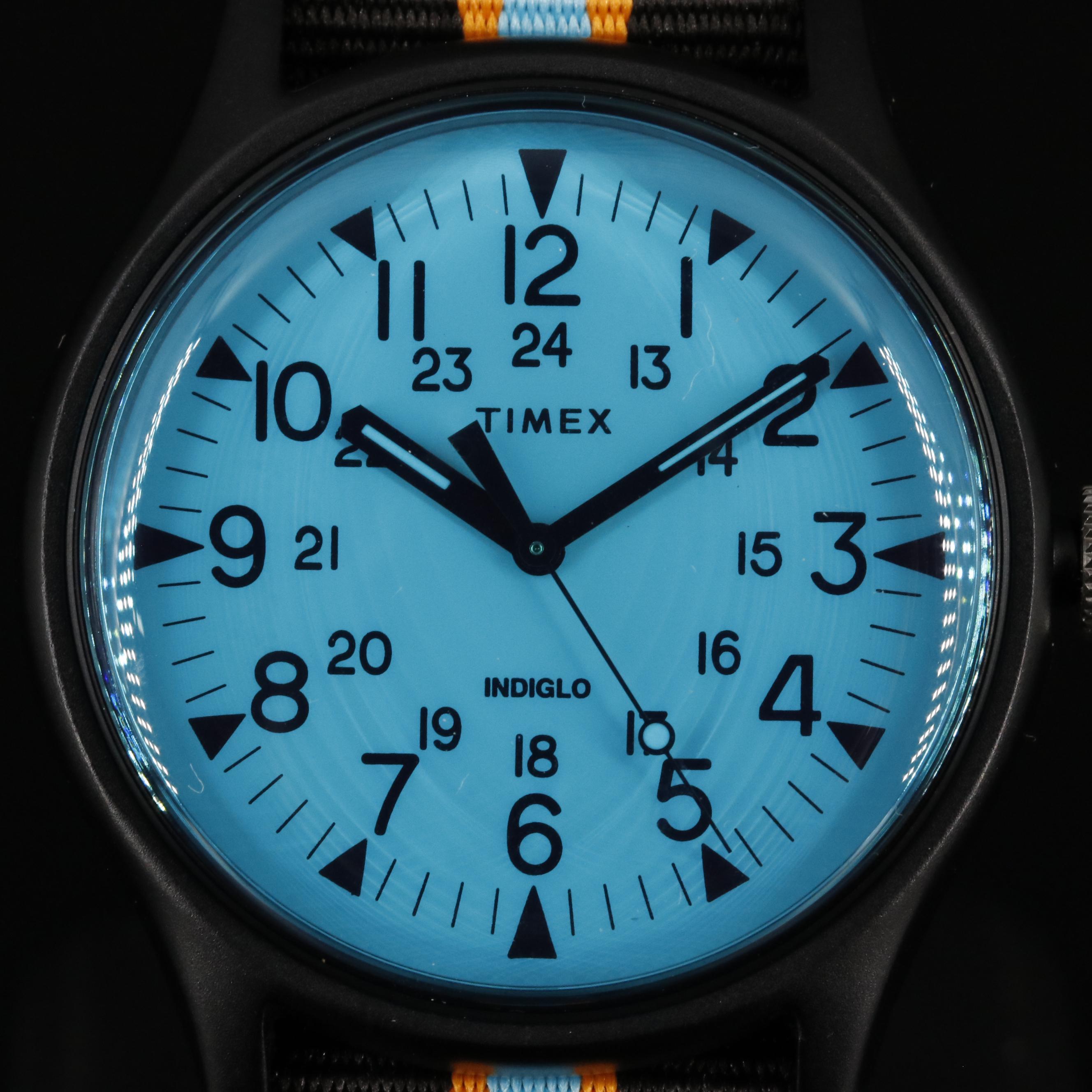 Timex MK1 California Aluminum Quartz Watch with Blue Dial and Fabric Strap