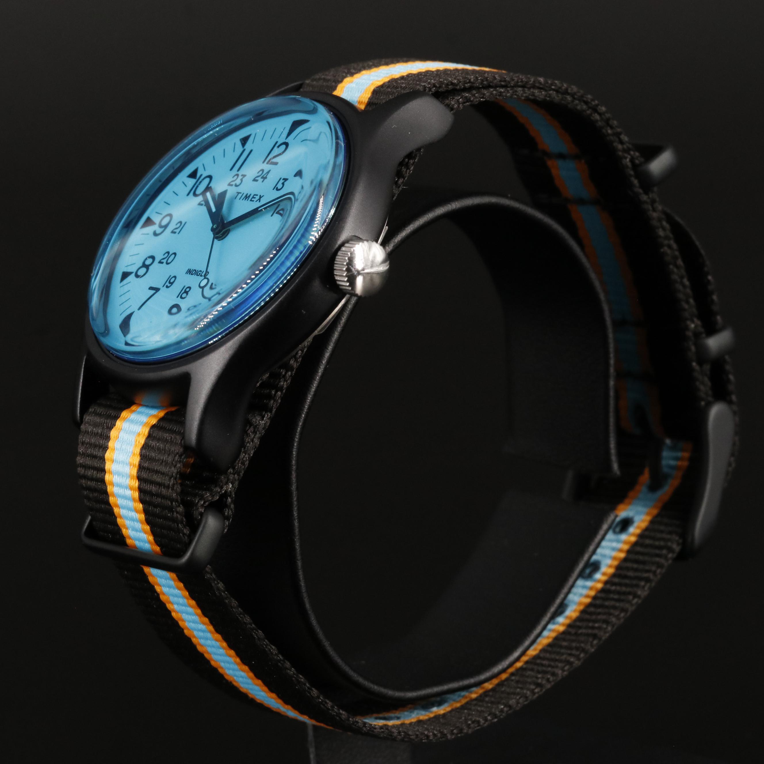 Timex MK1 California Aluminum Quartz Watch with Blue Dial and Fabric Strap