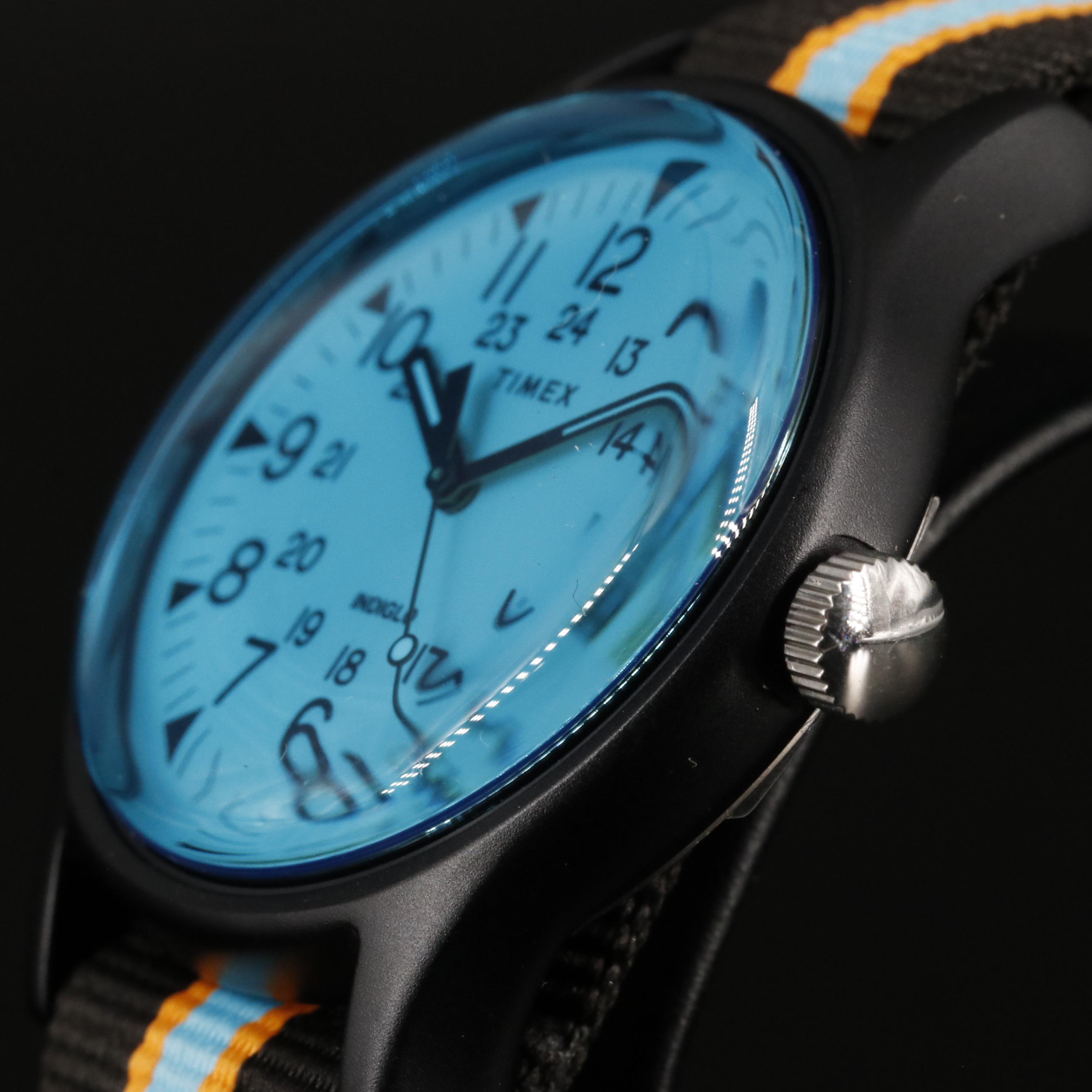 Timex MK1 California Aluminum Quartz Watch with Blue Dial and Fabric Strap