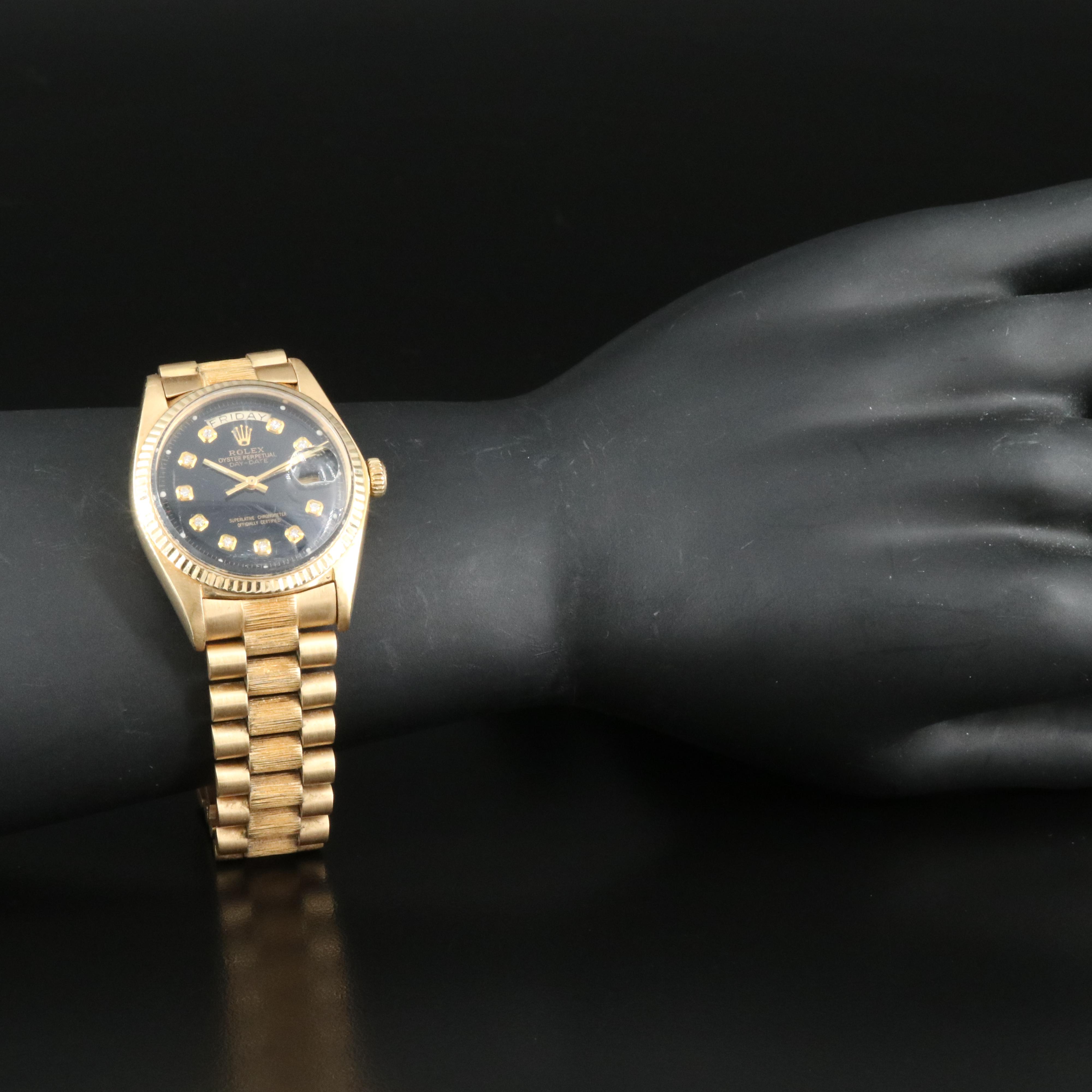 1974 Rolex Custom Diamond Dial Day-Date Watch