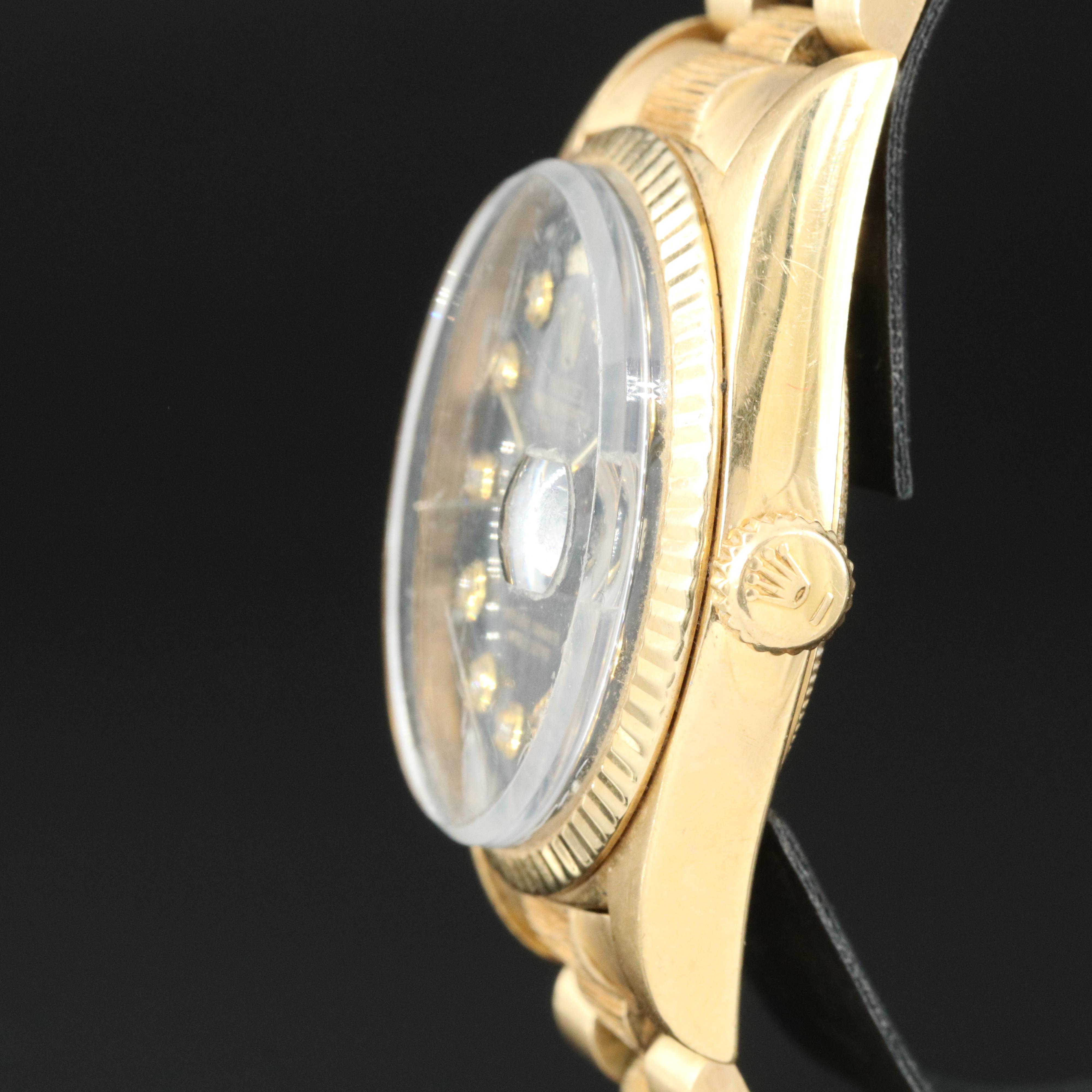1974 Rolex Custom Diamond Dial Day-Date Watch