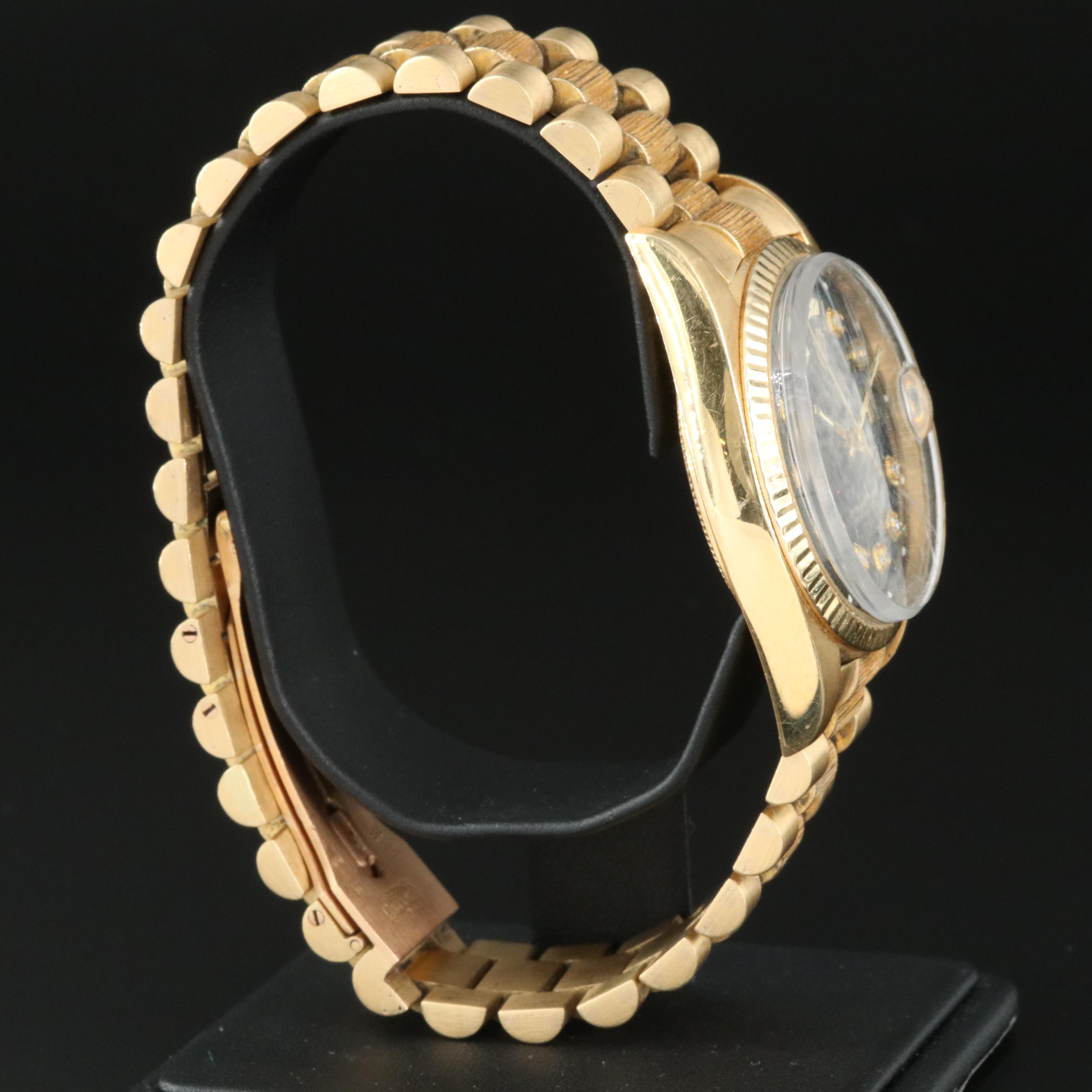 1974 Rolex Custom Diamond Dial Day-Date Watch