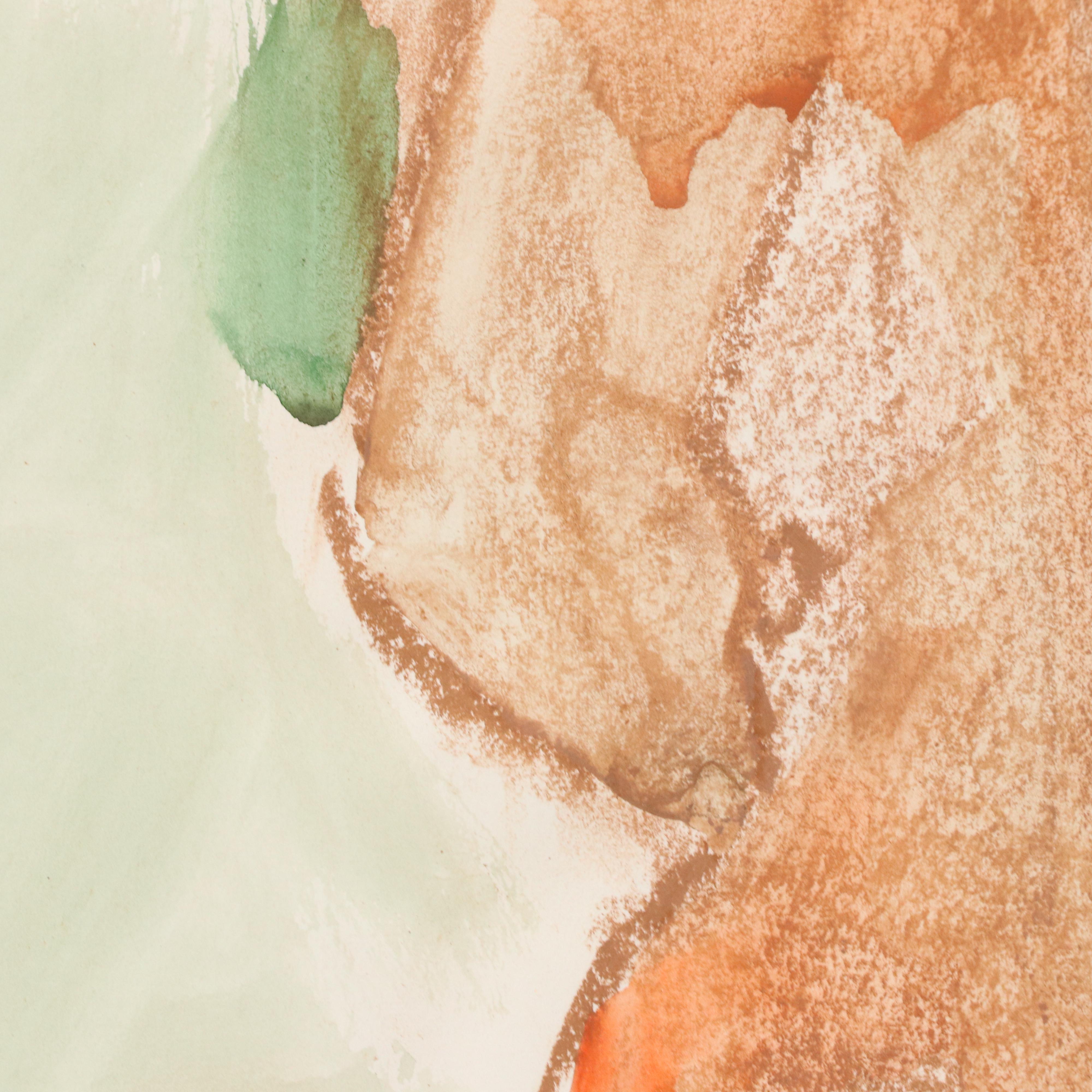 Jack Meanwell Mixed Media Drawing of Nude Figure, Late 20th Century