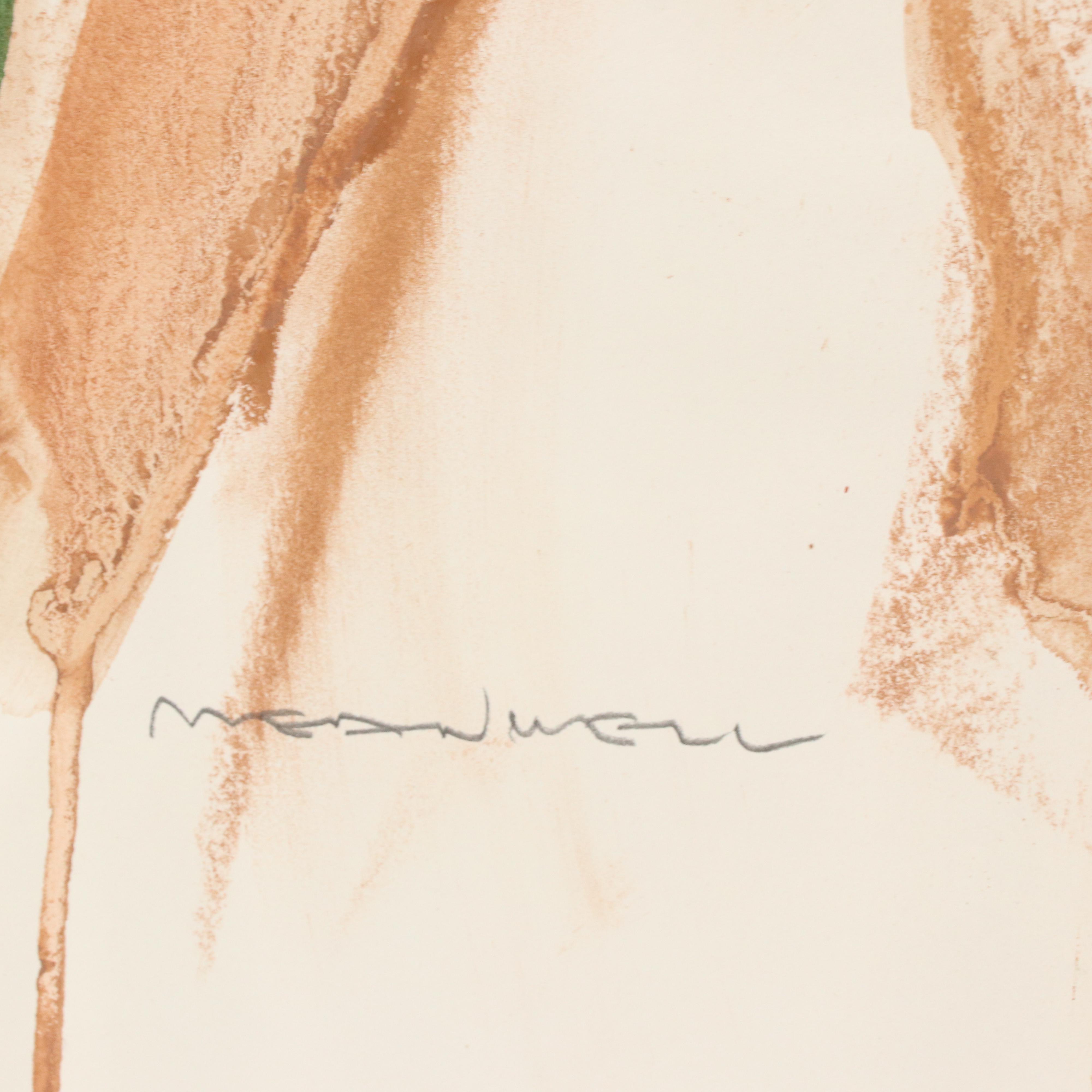 Jack Meanwell Mixed Media Drawing of Nude Figure, Late 20th Century