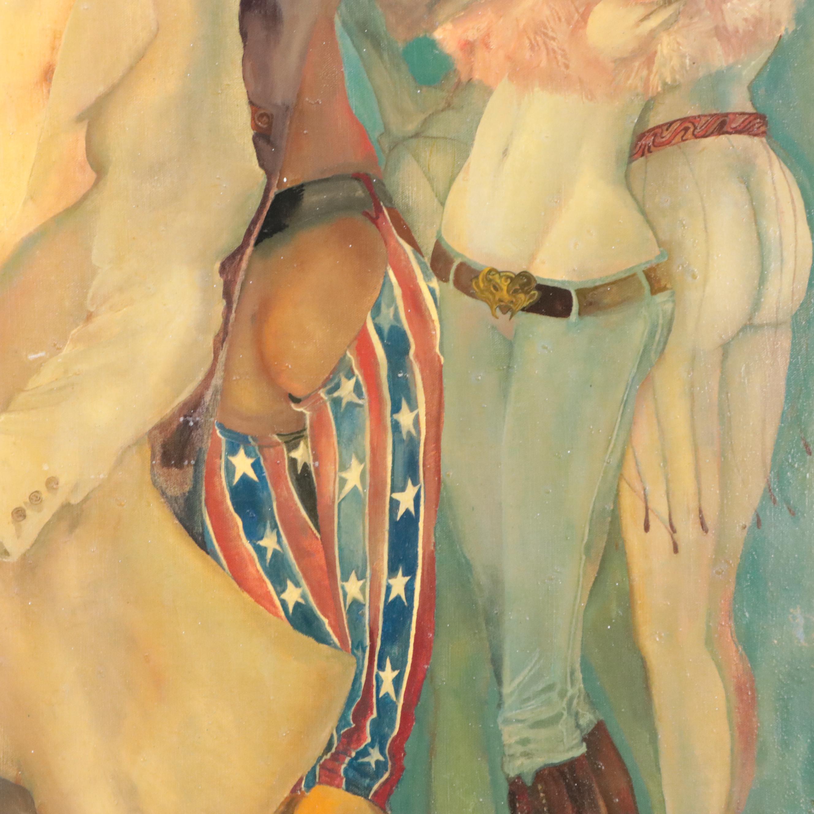 Mylo Quam Oil Painting of Stylized Theatrical Figures