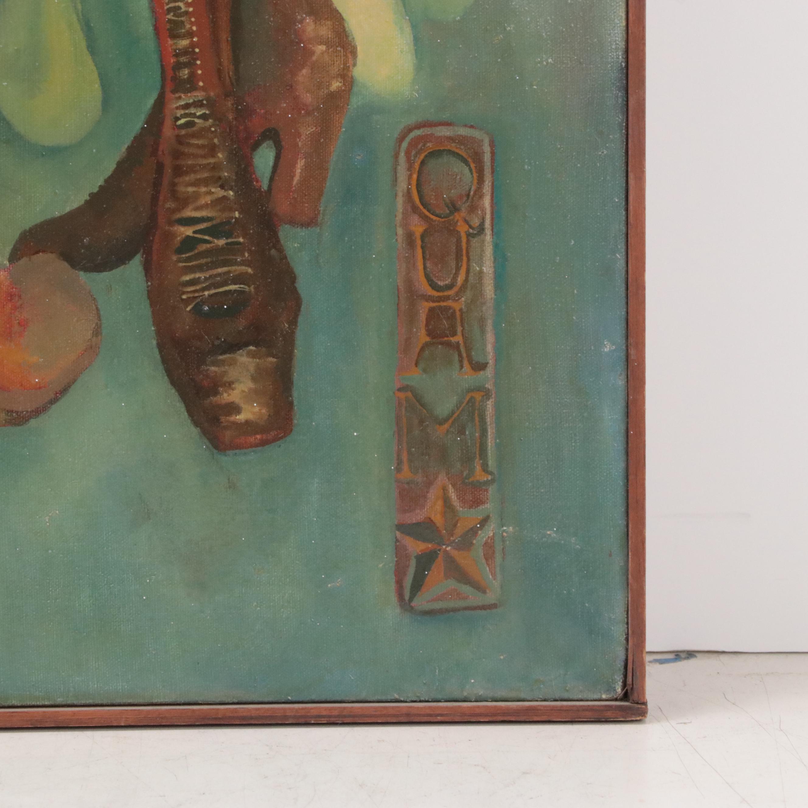 Mylo Quam Oil Painting of Stylized Theatrical Figures