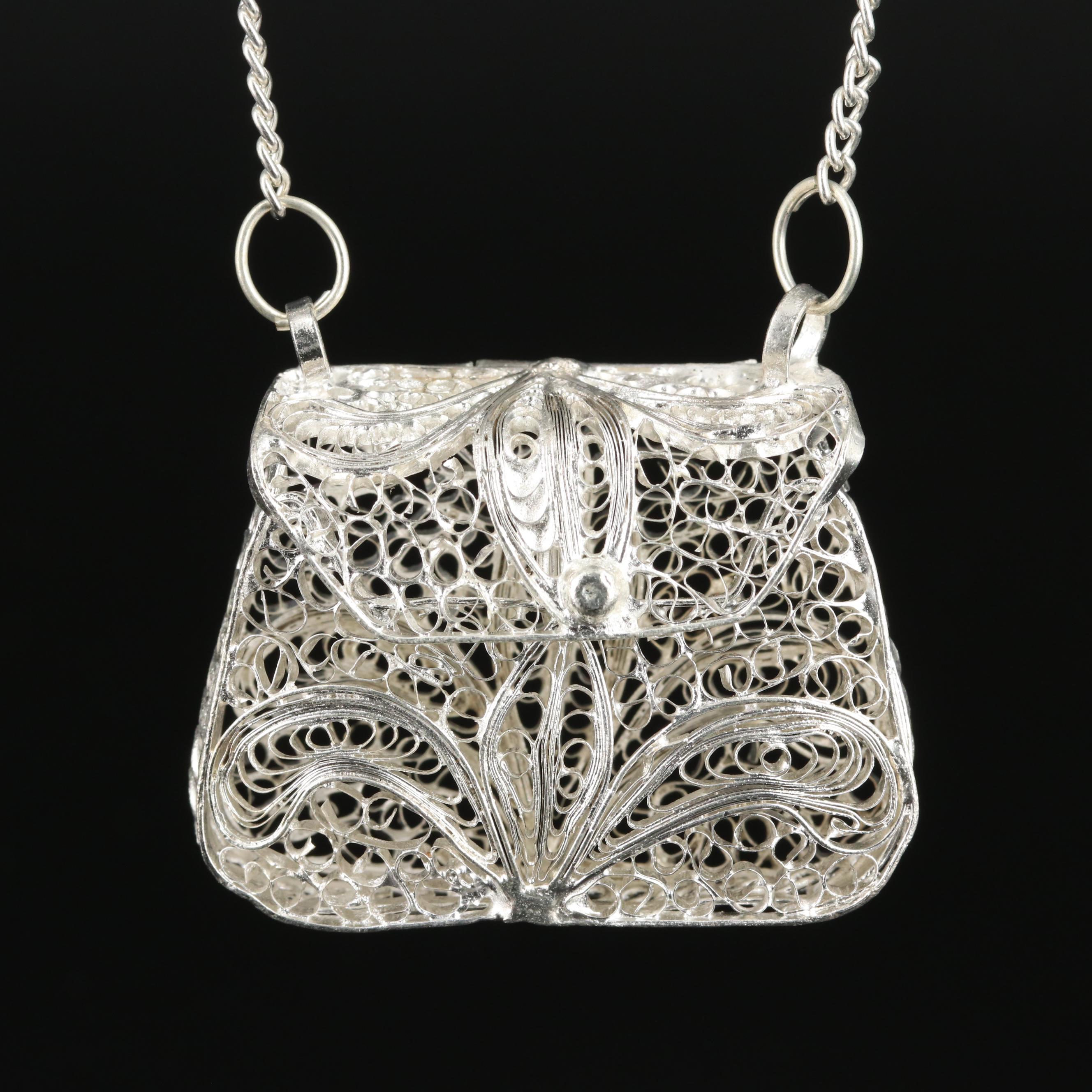 Filigree Purse Necklace