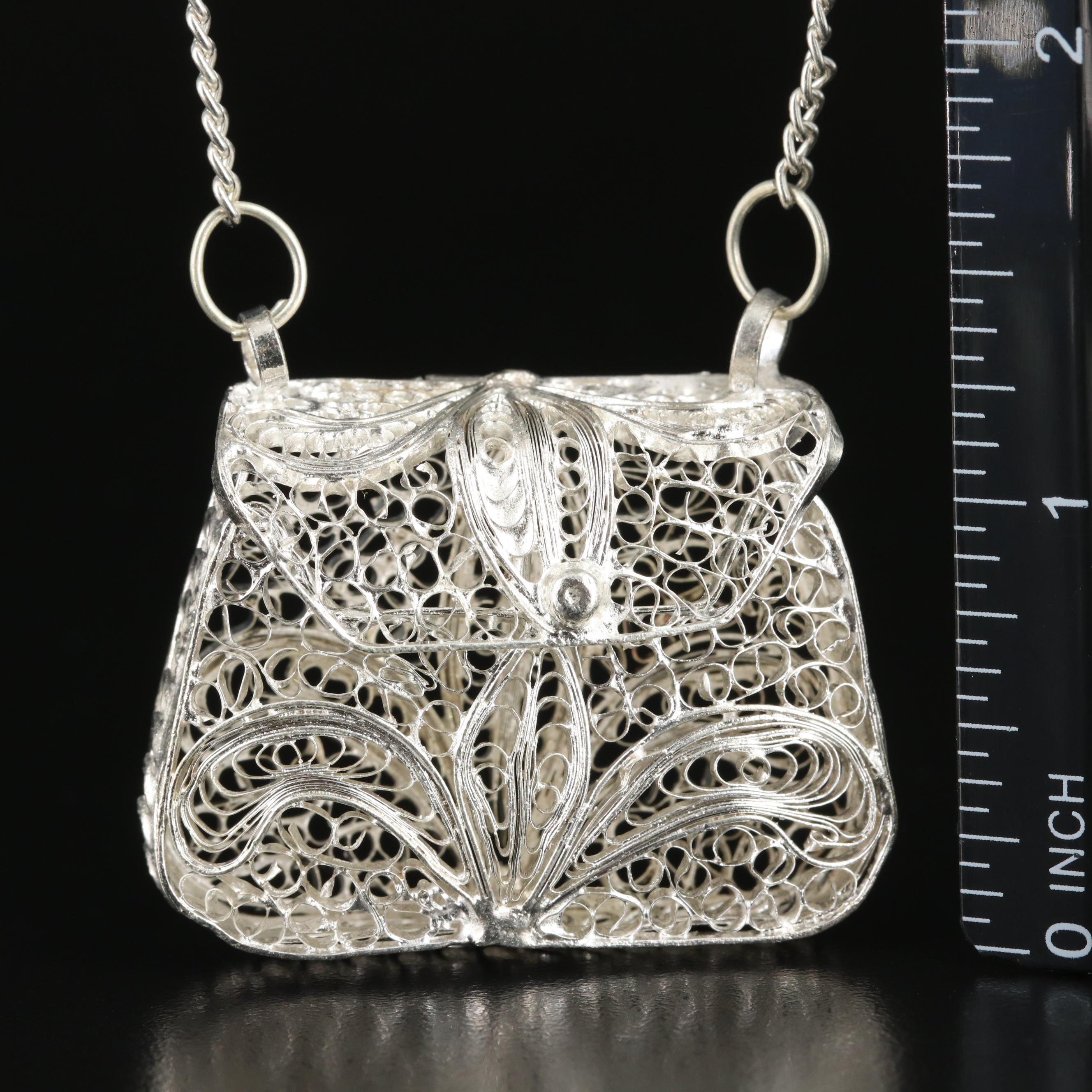 Filigree Purse Necklace