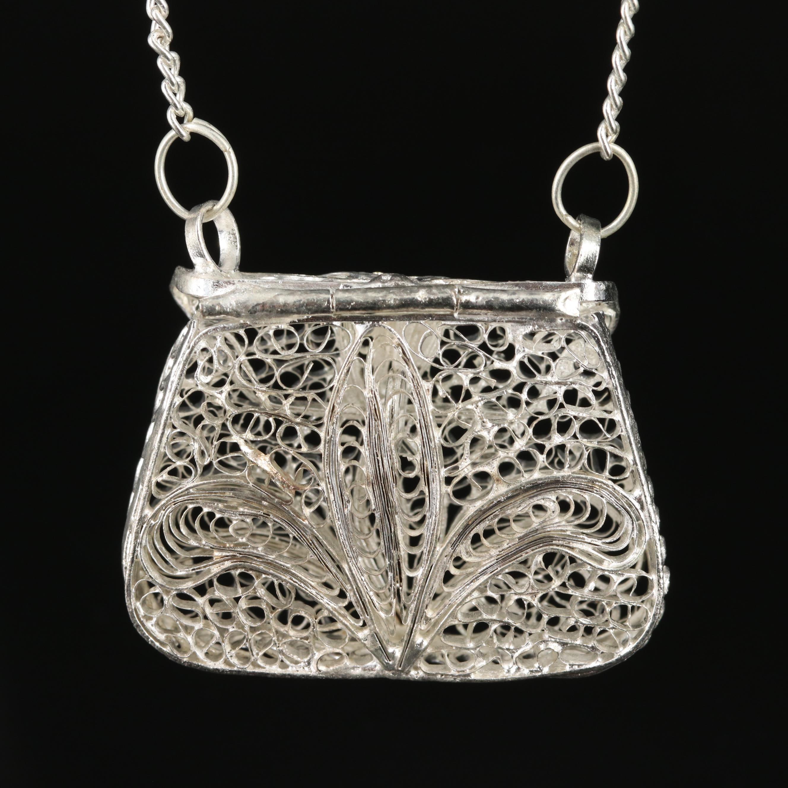 Filigree Purse Necklace