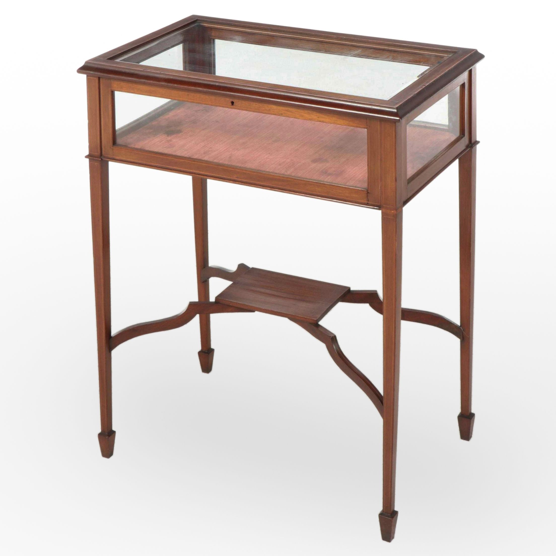 Federal Style Mahogany and String-Inlaid Vitrine Table, Early 20th Century