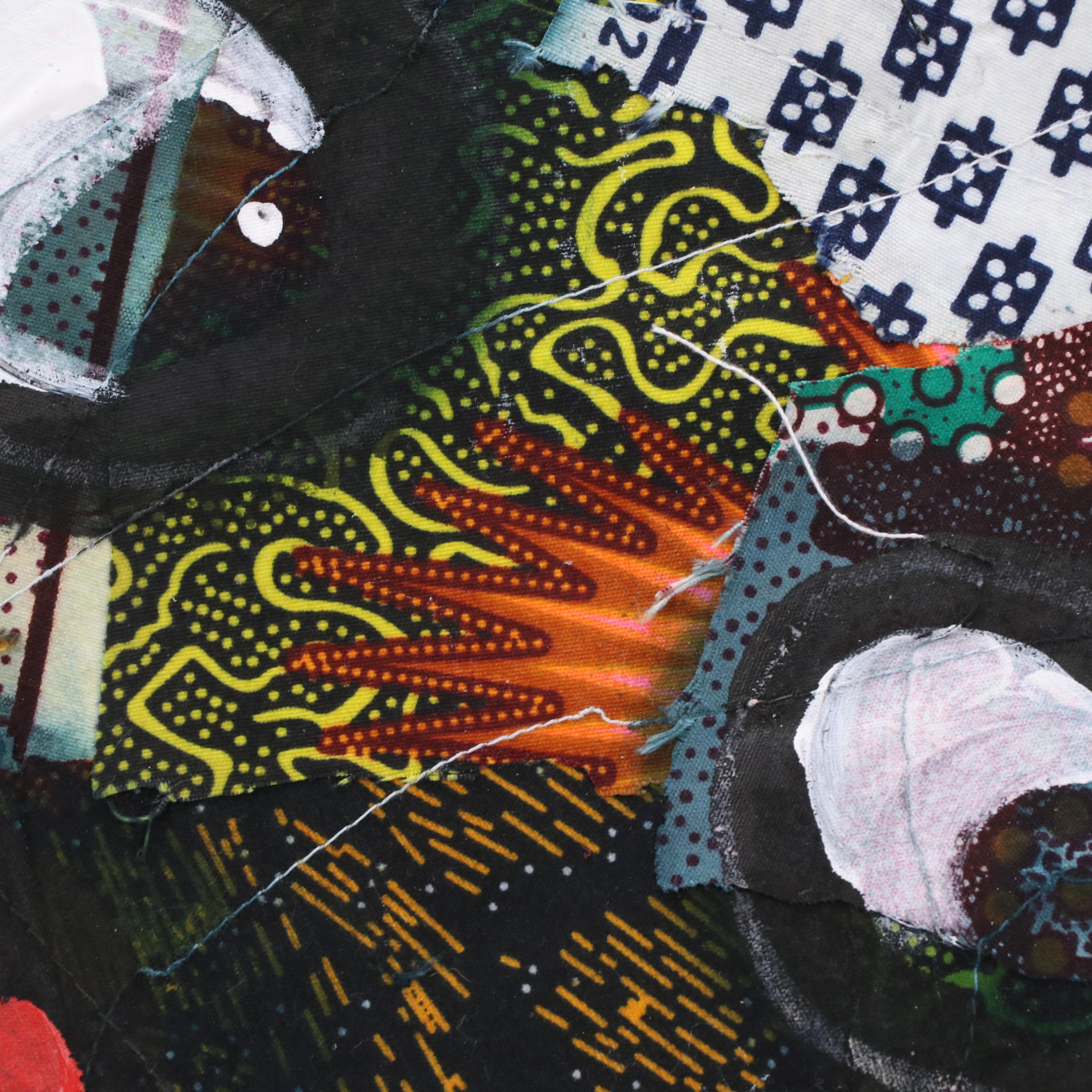 Abiola Idowu Figurative Mixed Media Painting "Born to Reign," 2024
