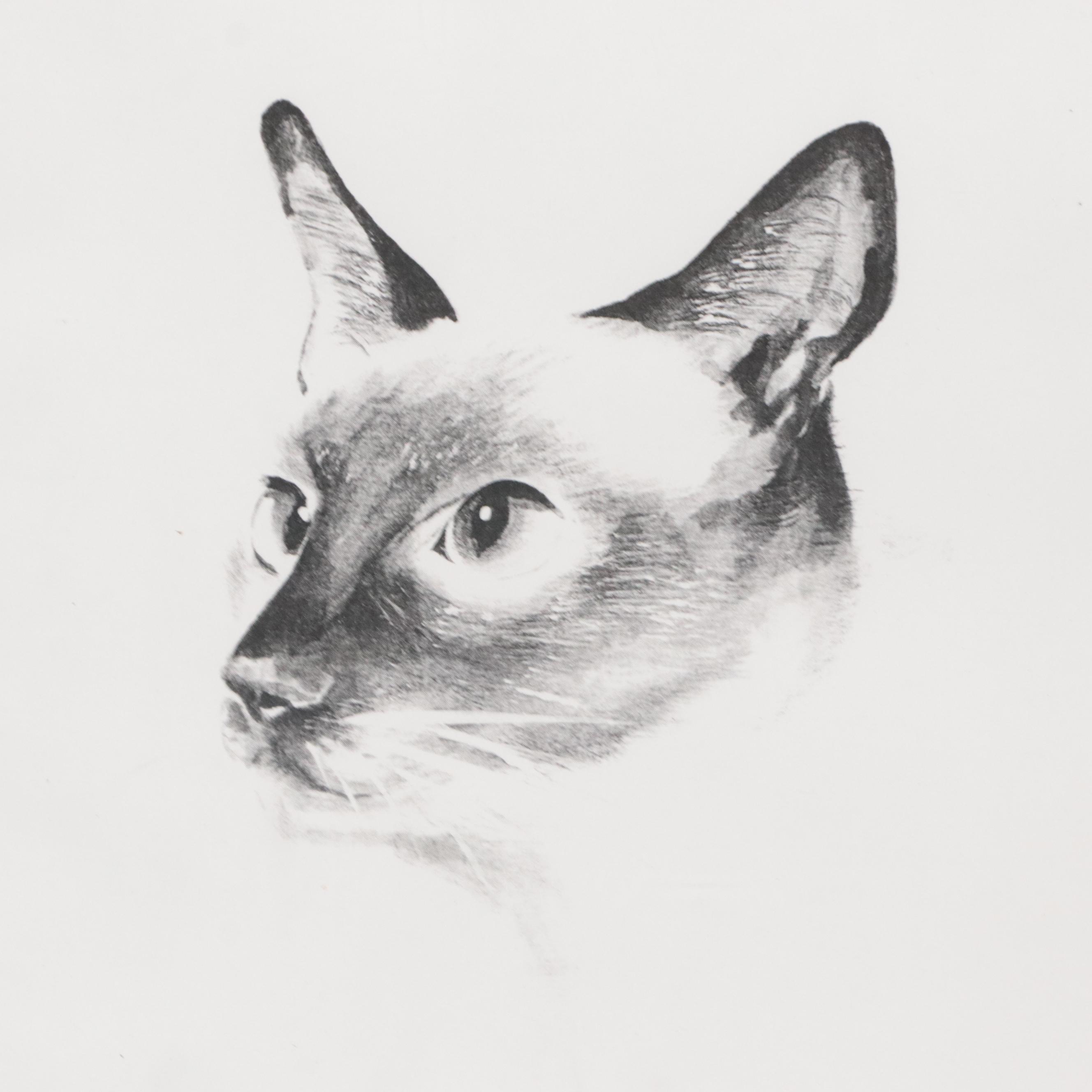 Kazuko Chiyo Sasaki Halftone of Siamese Cat
