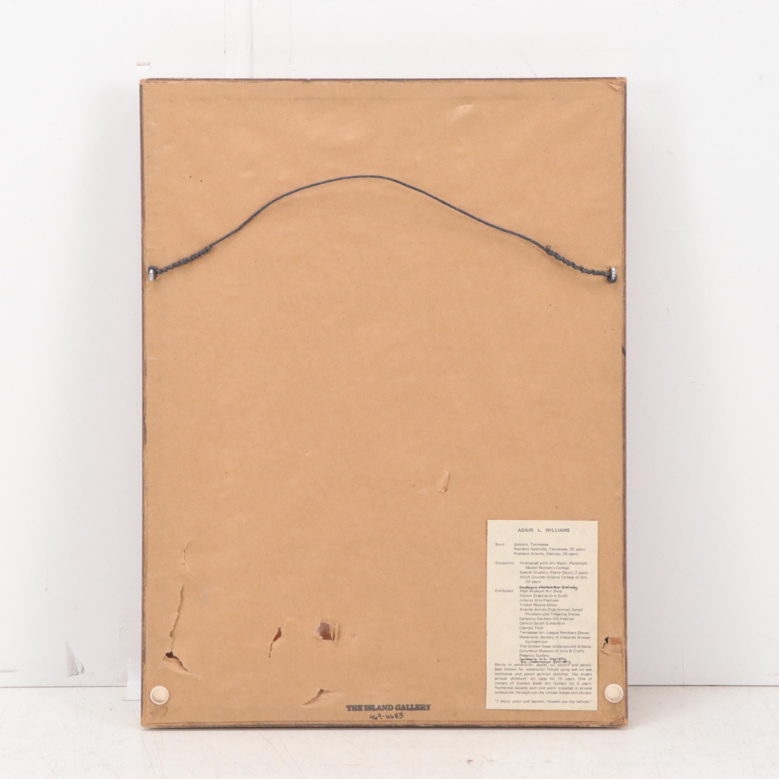 Adair L. Williams Vegetal Landscape Watercolor Painting