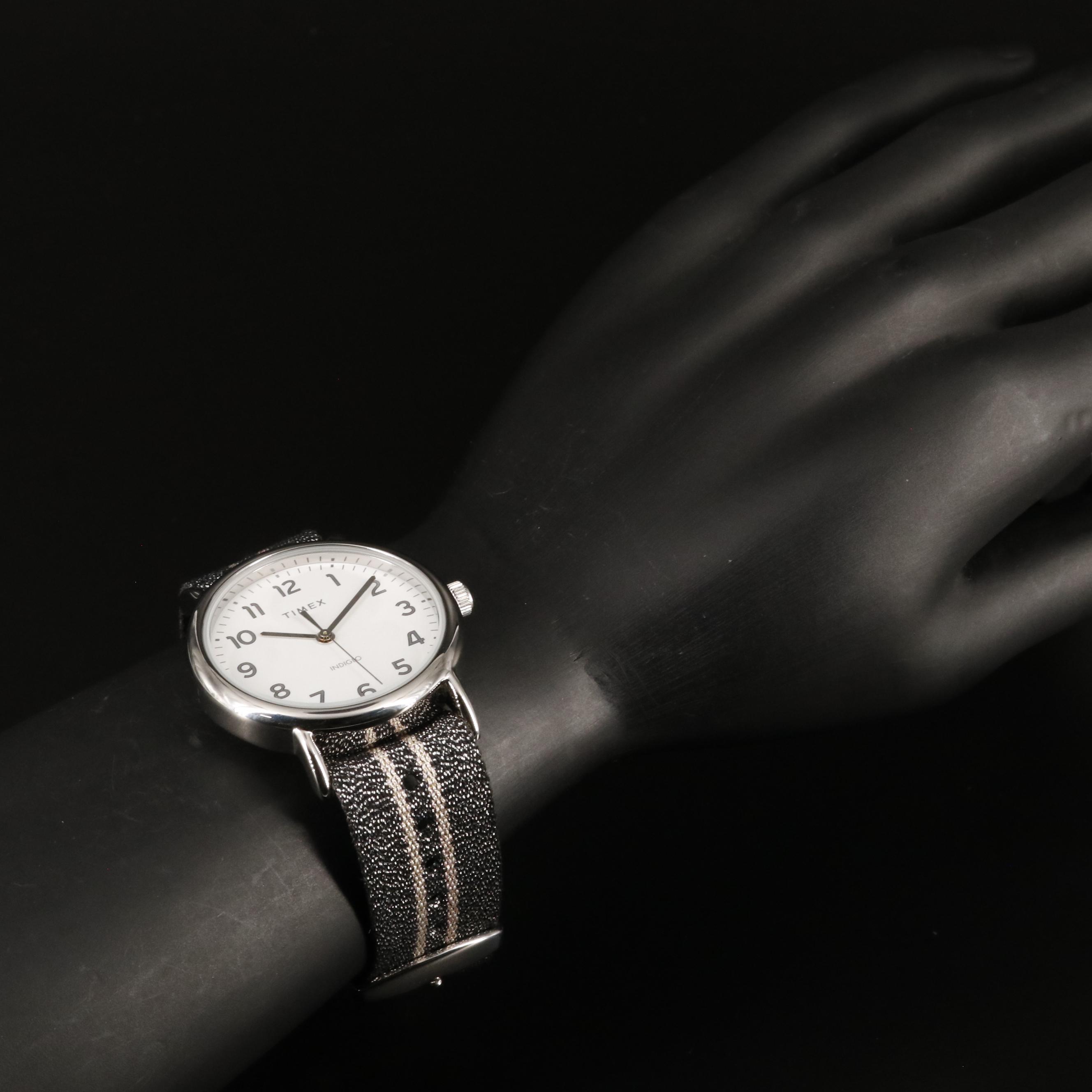 Timex Weekender Quartz Watch with Metallic Fabric Strap