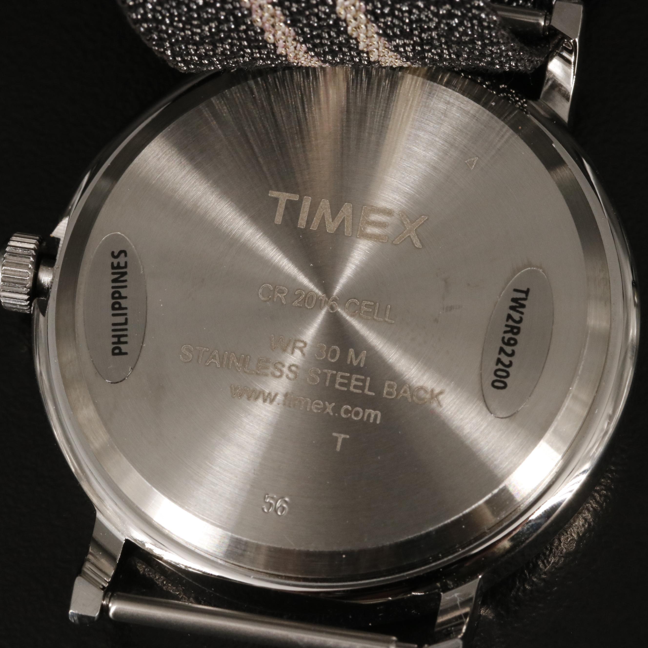 Timex Weekender Quartz Watch with Metallic Fabric Strap