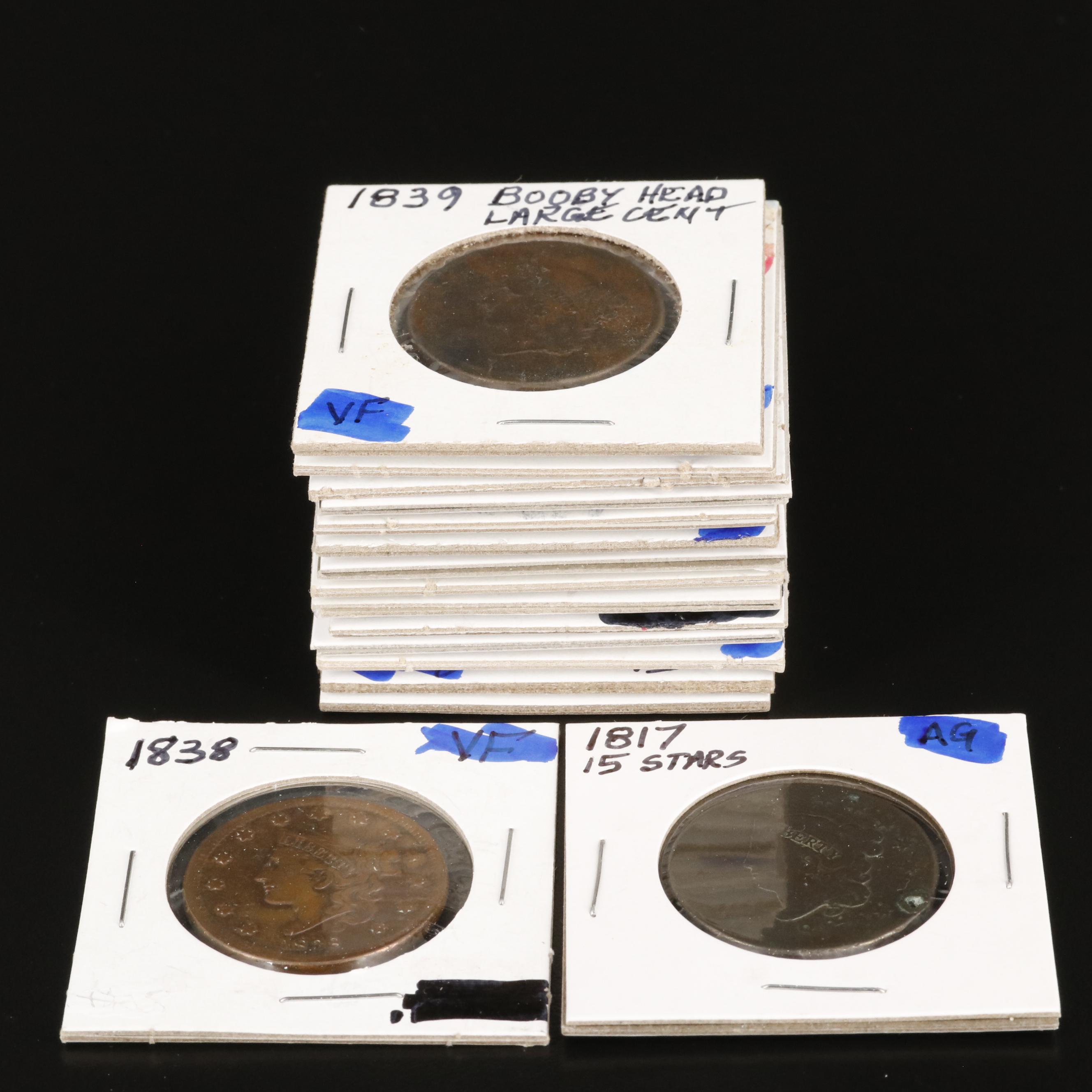 Collection of Sixteen U.S. Large Cents