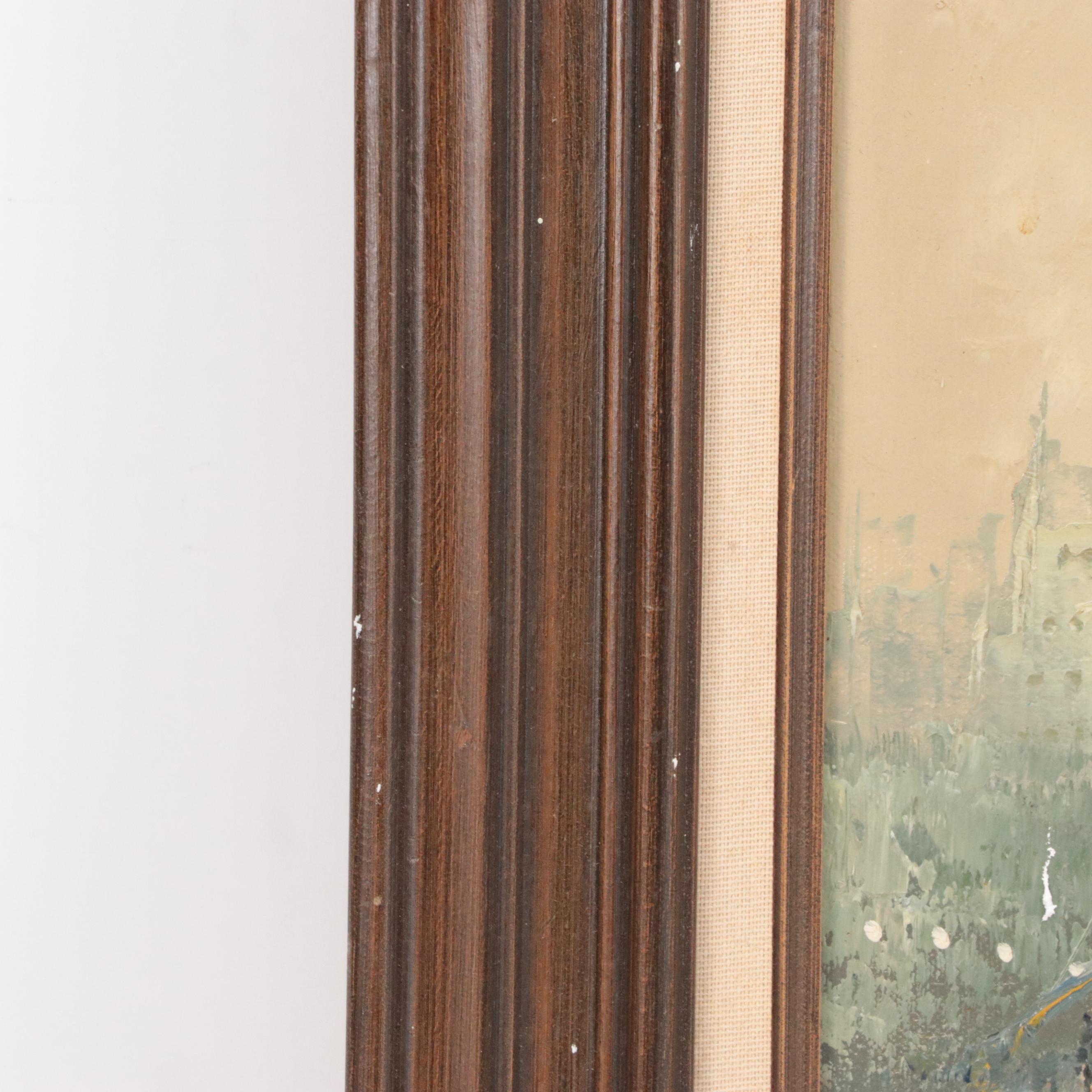 P. Rambert Parisian Street Scene Oil Painting