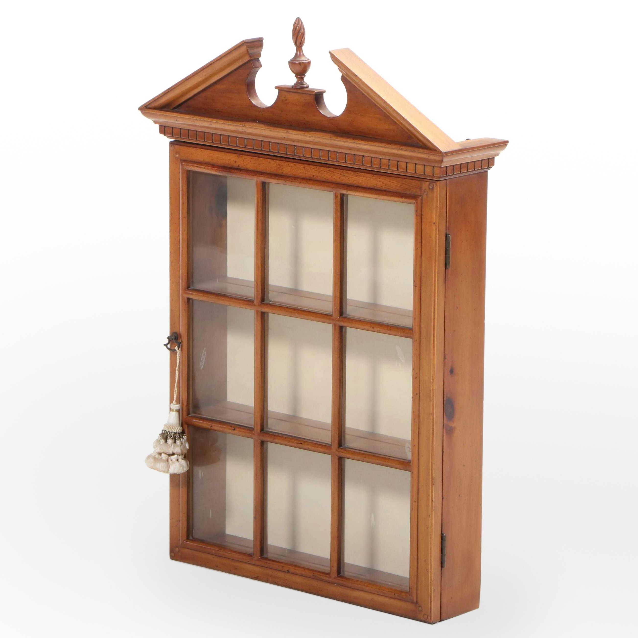 Alfred Assid Federal Style Pine Hanging Cupboard, Late 20th Century