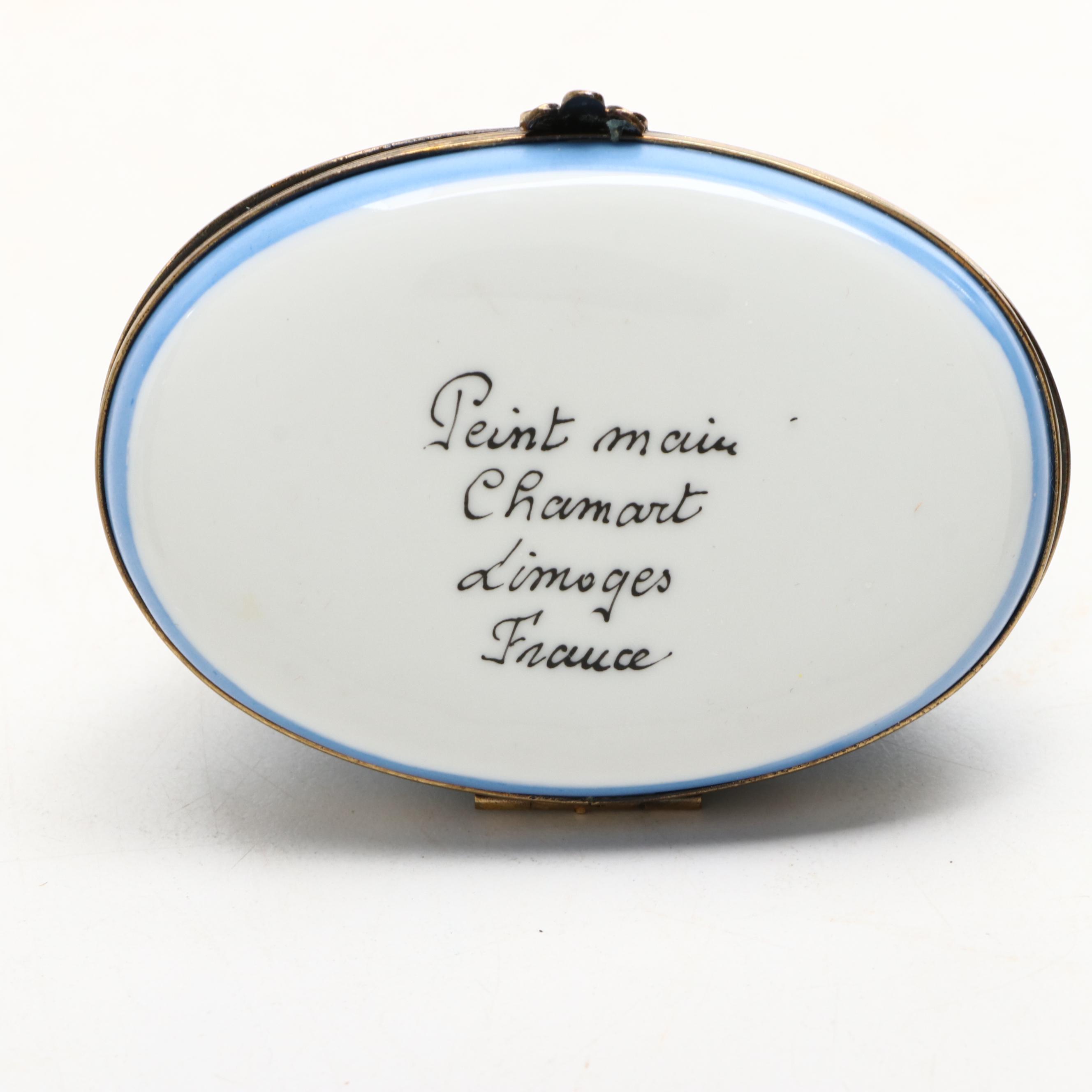 Chamart and Other Hand-Painted Porcelain Cat Limoges Boxes