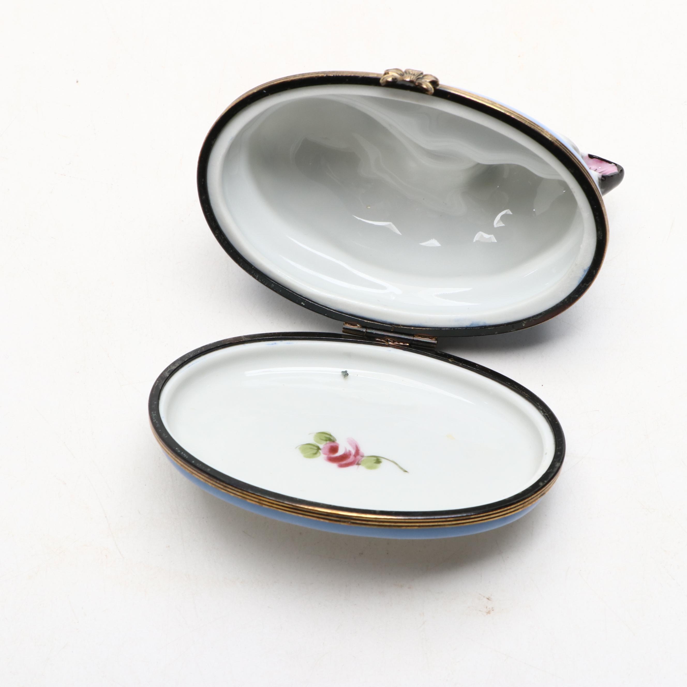 Chamart and Other Hand-Painted Porcelain Cat Limoges Boxes