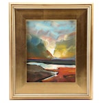 William Hawkins Abstract Landscape Oil Painting