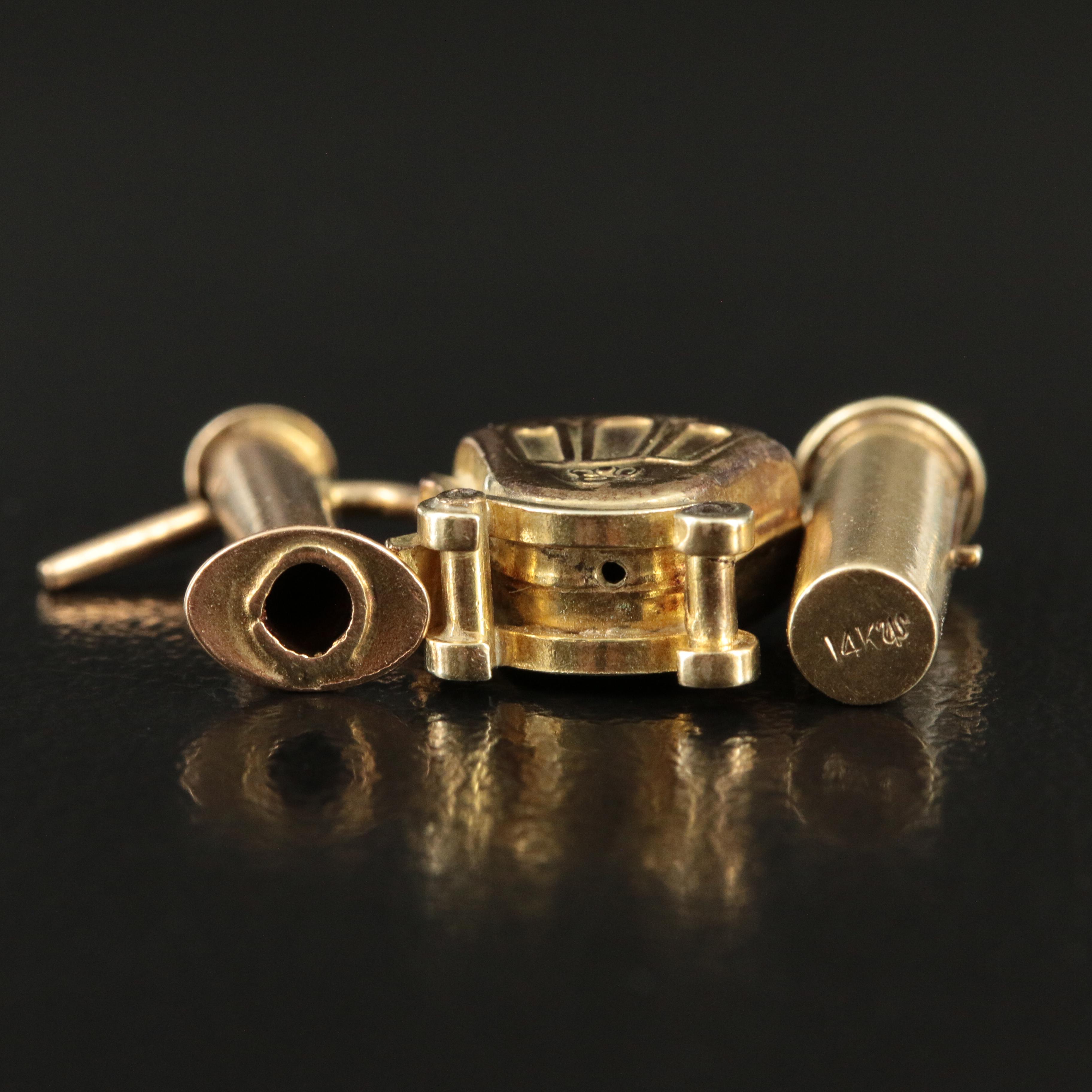 Selection of  Enamel Charms Including Vintage 14K Cartier Owl