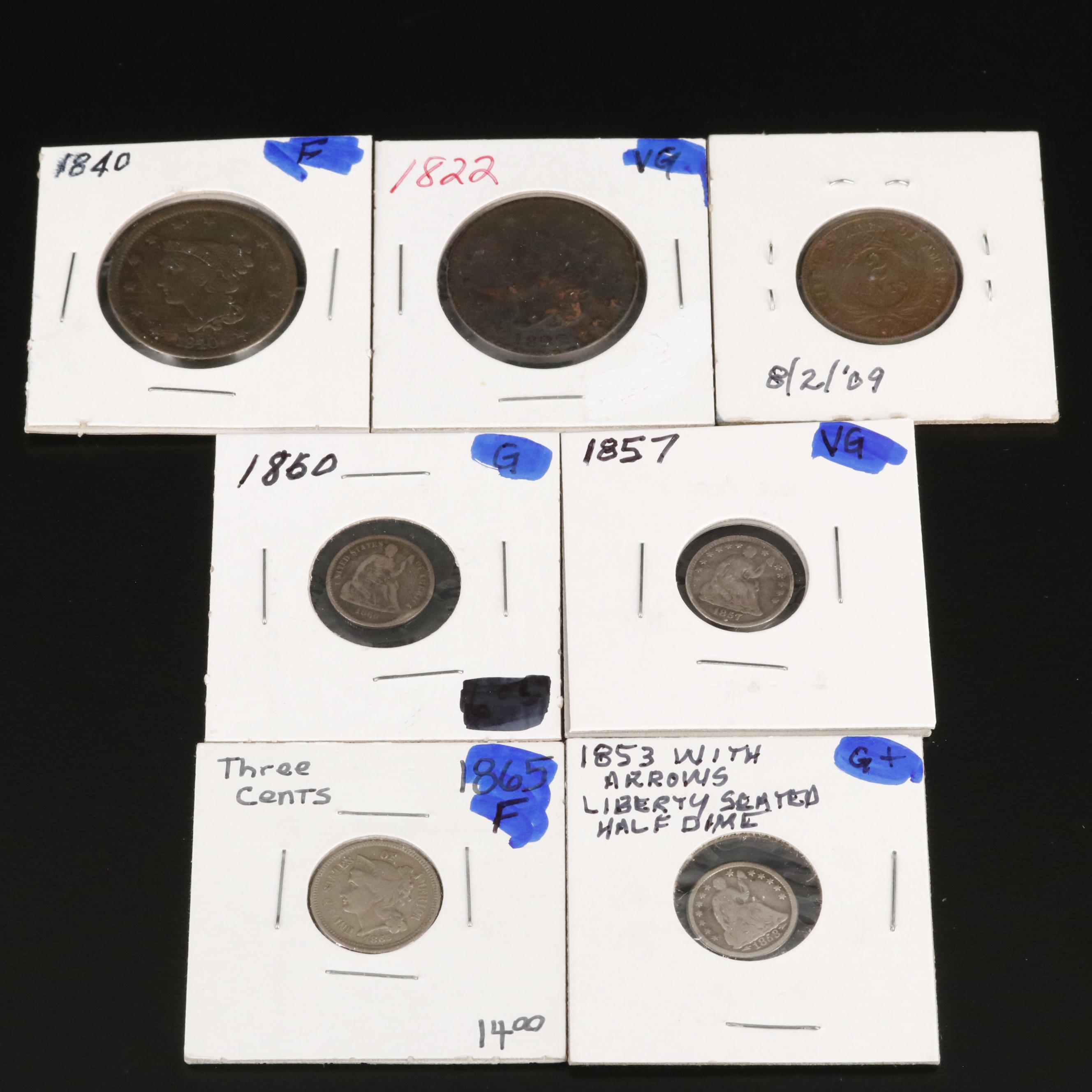 Collection of Seven Different U.S. Type Coins