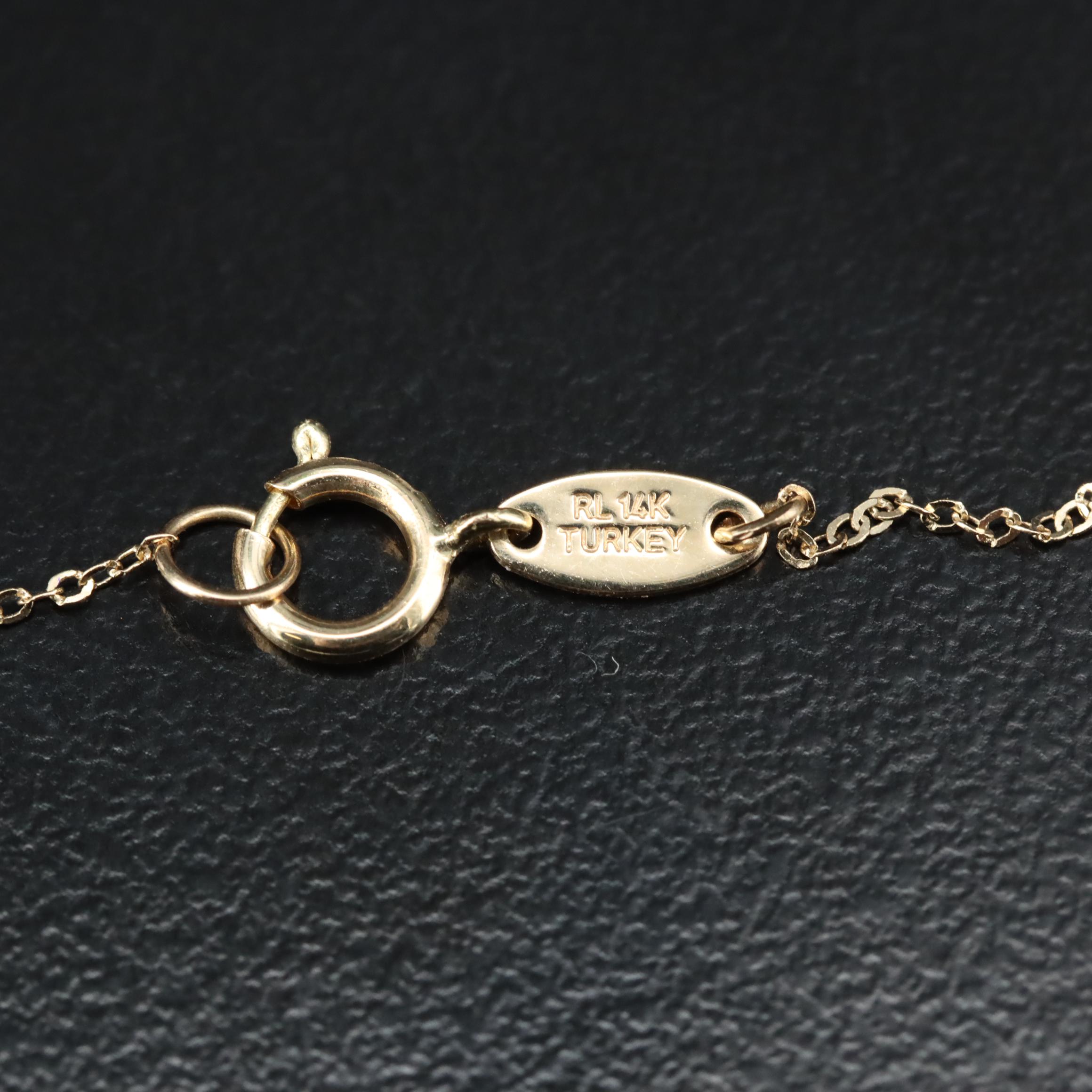 14K Infinity Cross Pendant Necklace