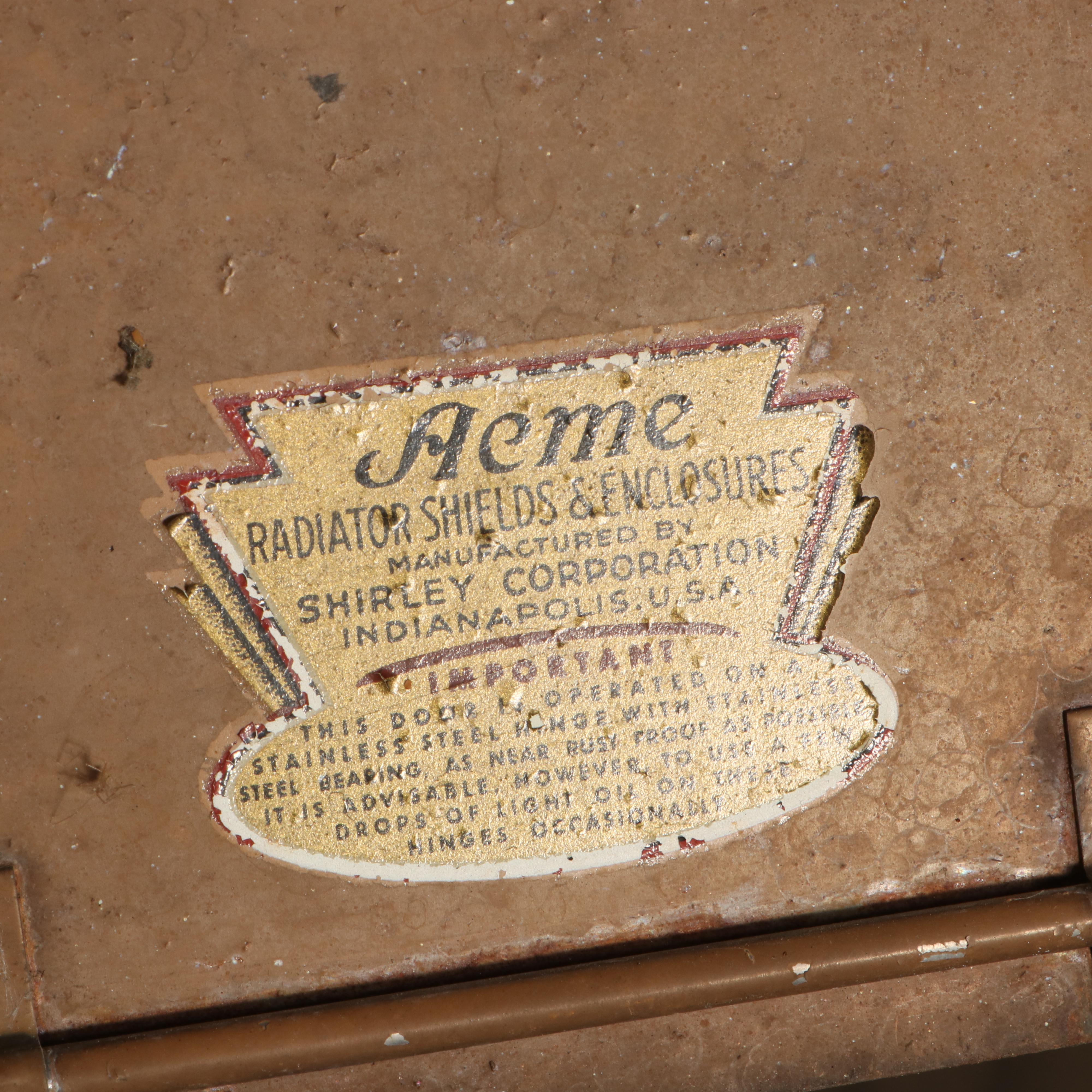 Acme Hollywood Regency Style Faux Wood Painted Metal Radiator Cover, Mid-20th C.