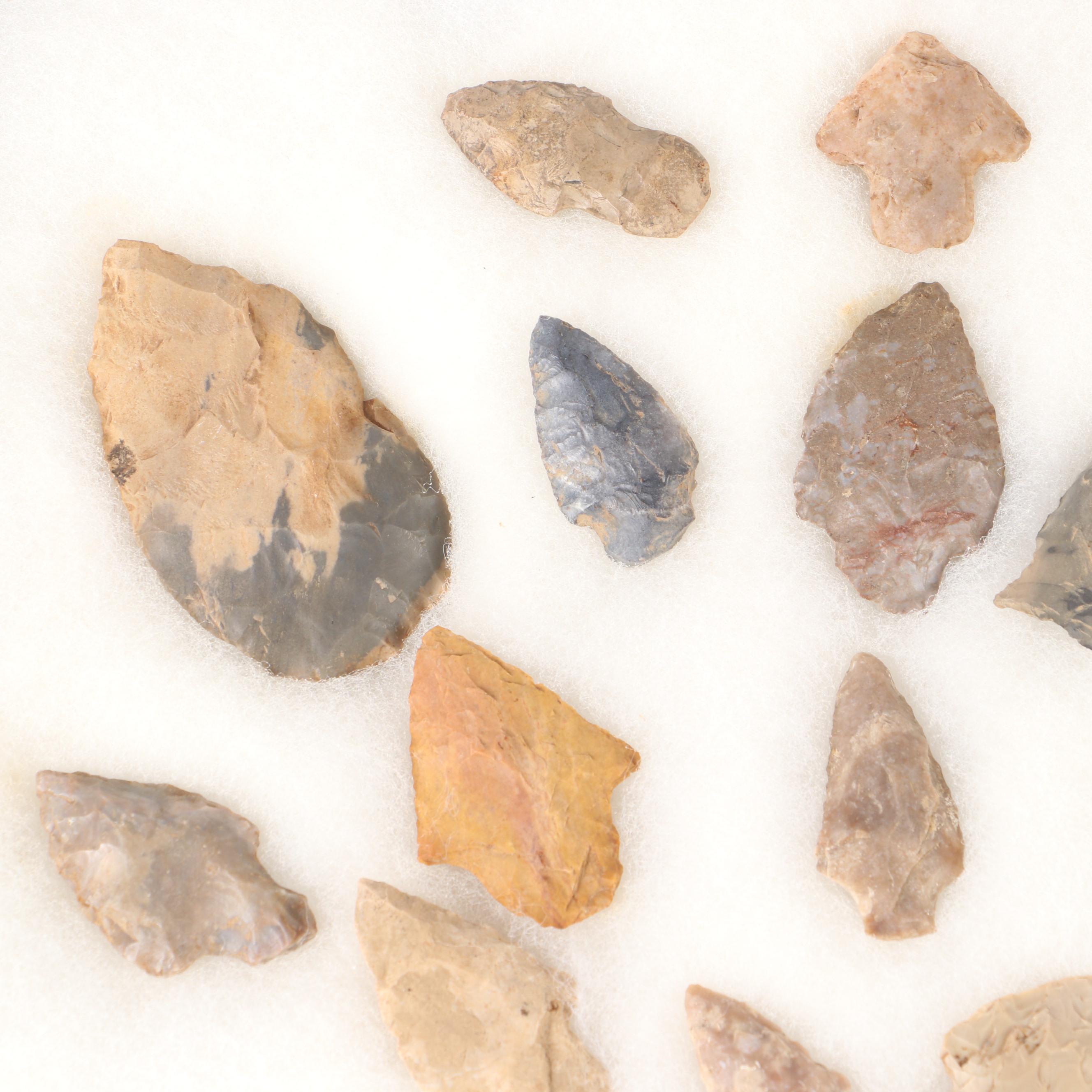 Early Native American Type Knapped Stone Projectile Points