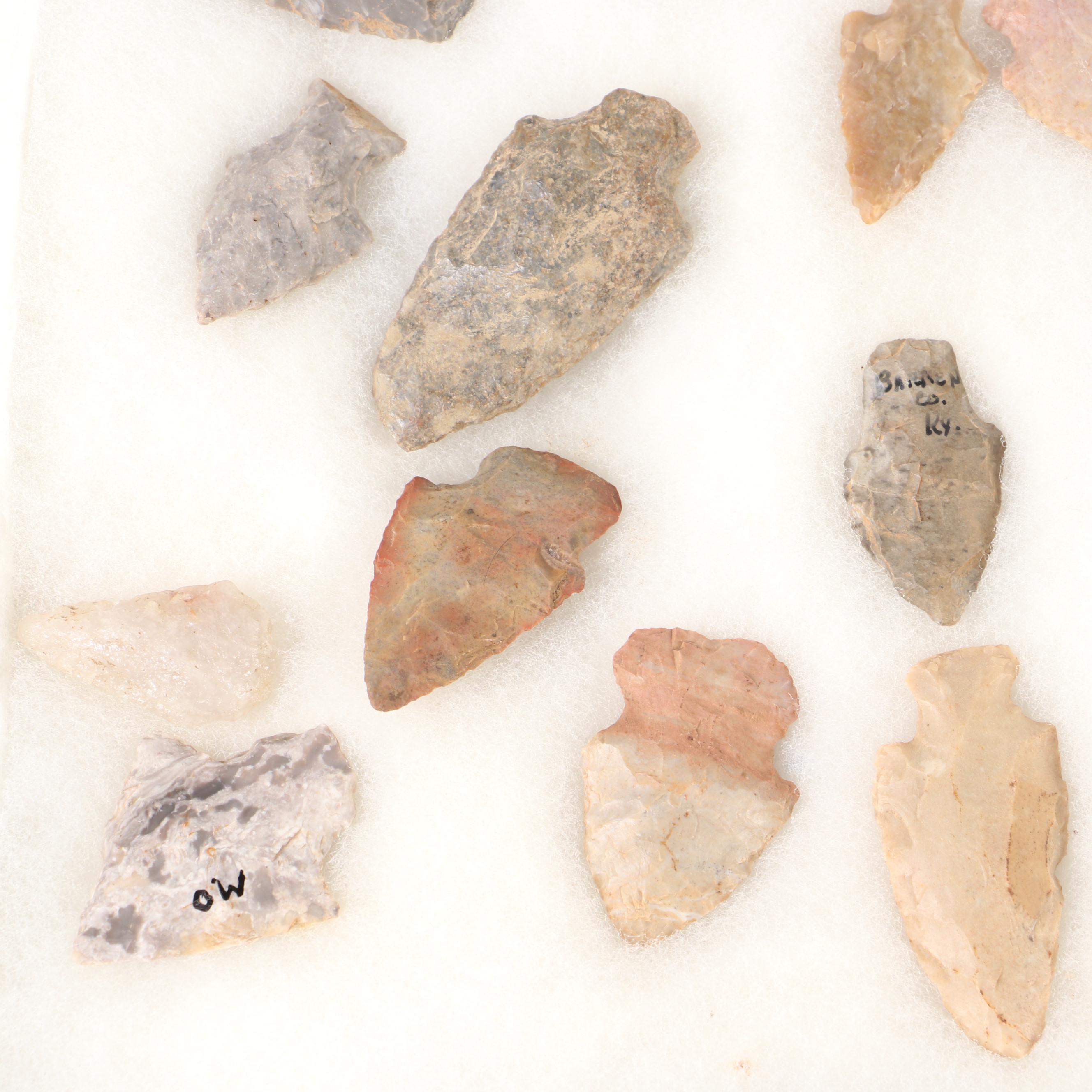 Early Native American Type Knapped Stone Projectile Points