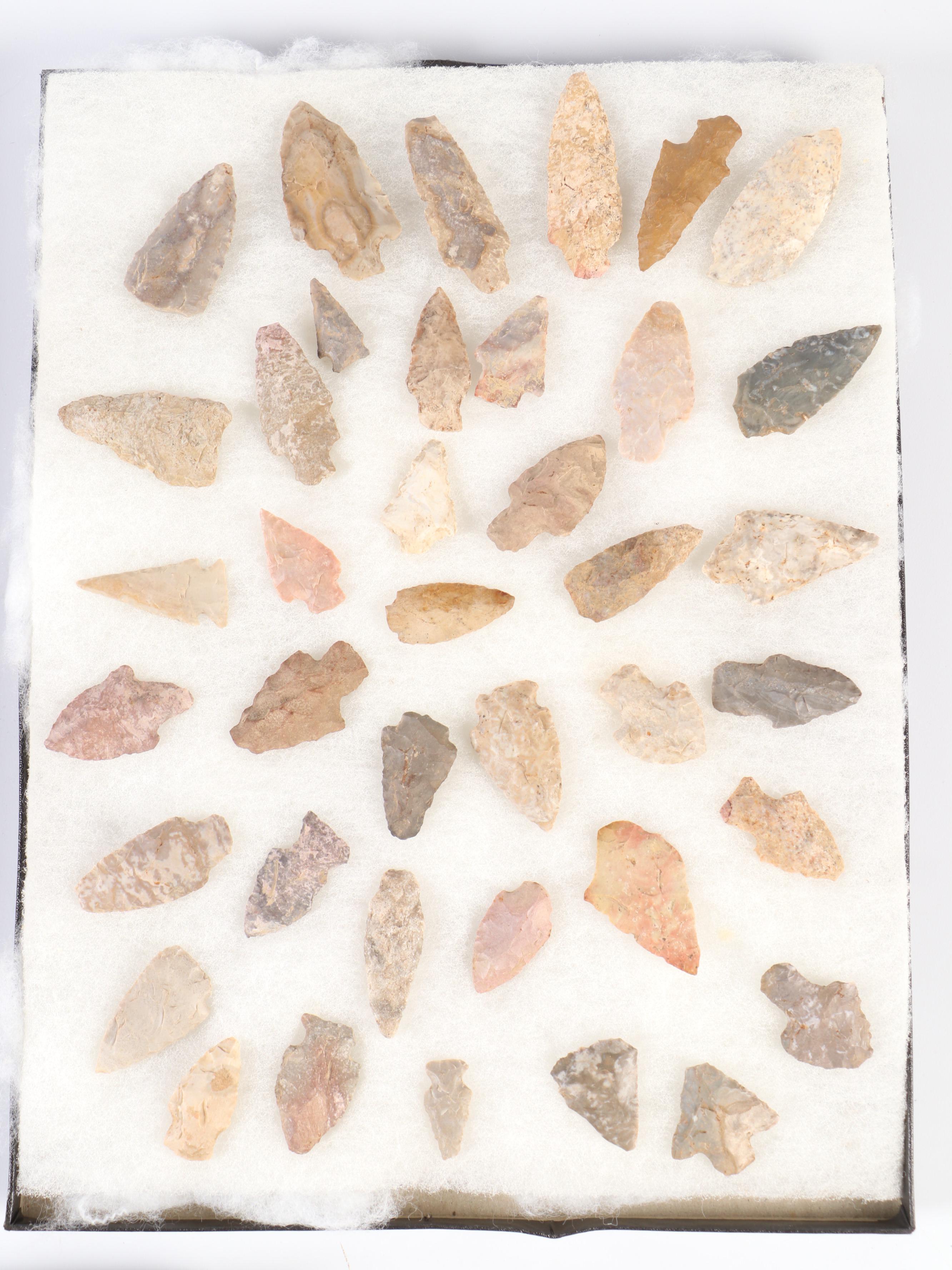 Early Native American Type Knapped Stone Projectile Points