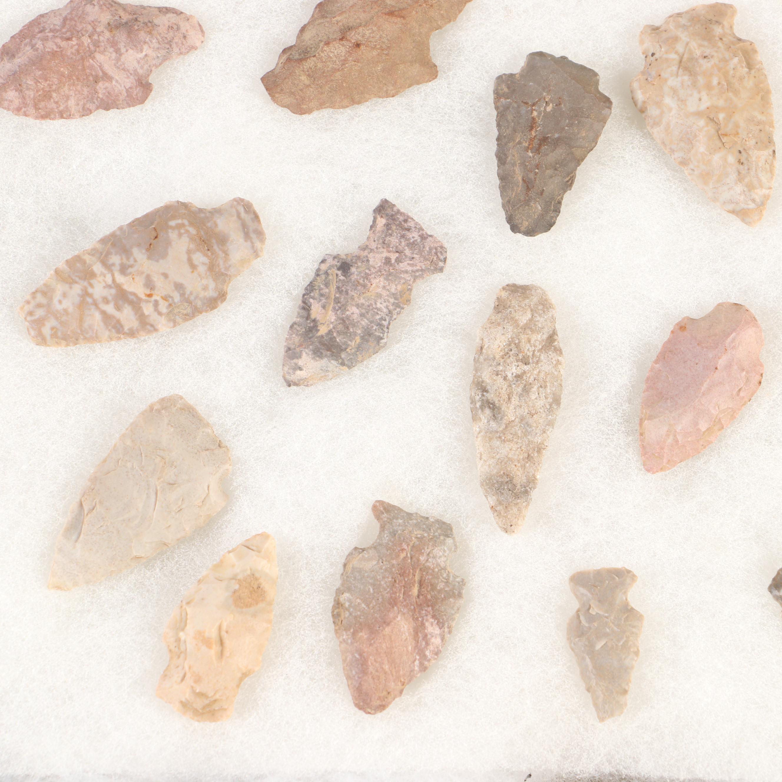 Early Native American Type Knapped Stone Projectile Points