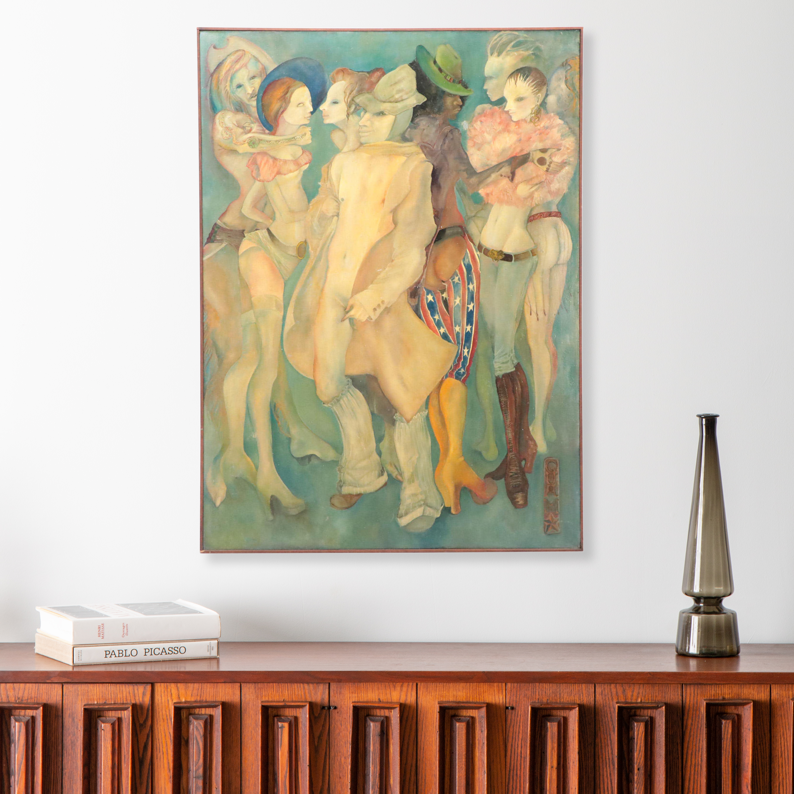 Mylo Quam Oil Painting of Stylized Theatrical Figures