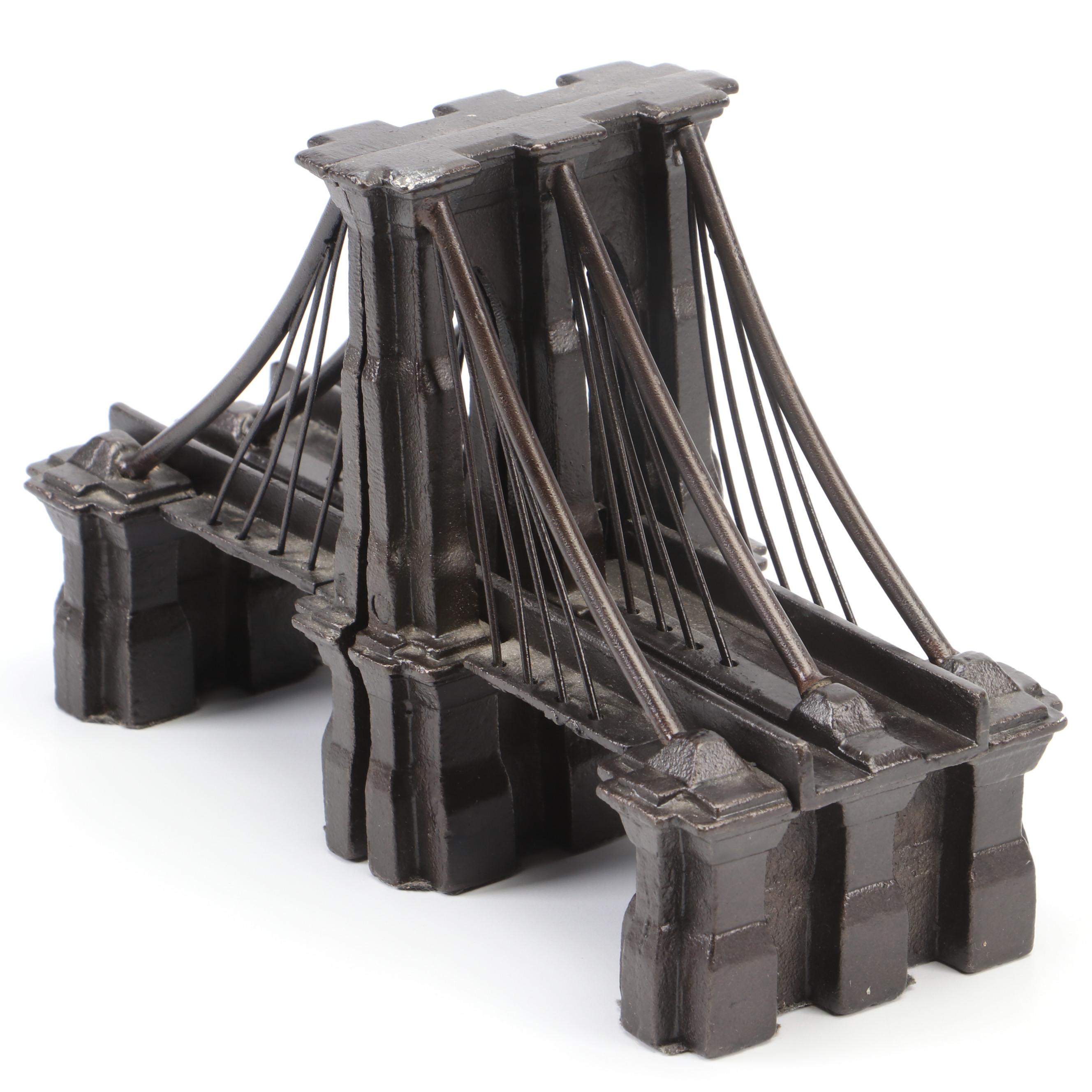 Restoration Hardware Industrial Style Brooklyn Bridge Cast Iron Bookends