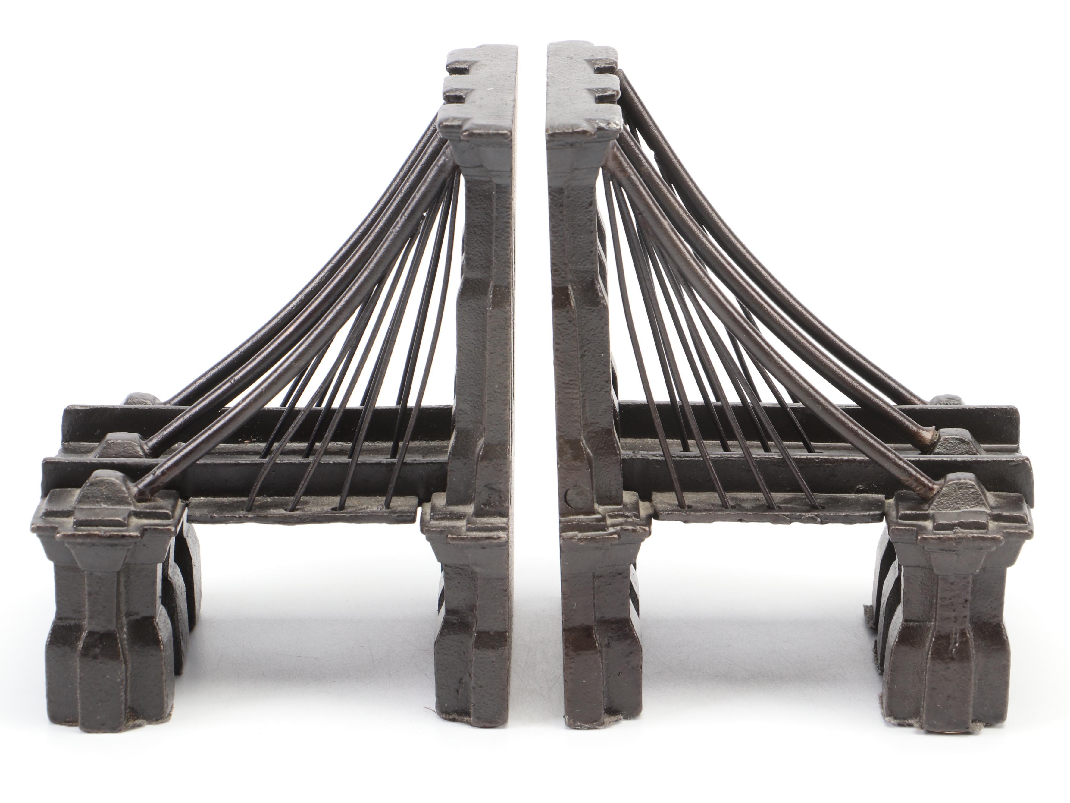 Restoration Hardware Industrial Style Brooklyn Bridge Cast Iron Bookends