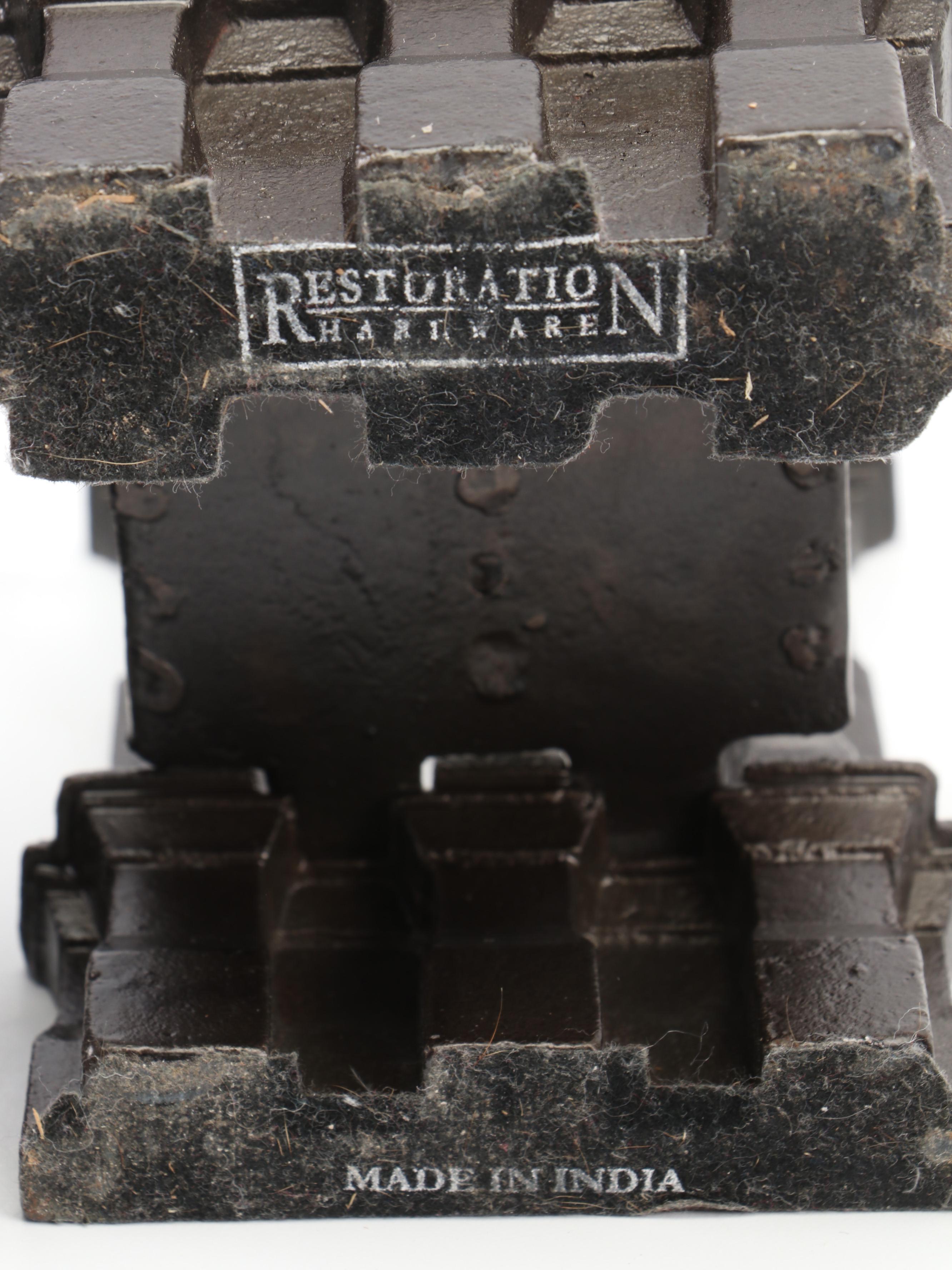 Restoration Hardware Industrial Style Brooklyn Bridge Cast Iron Bookends