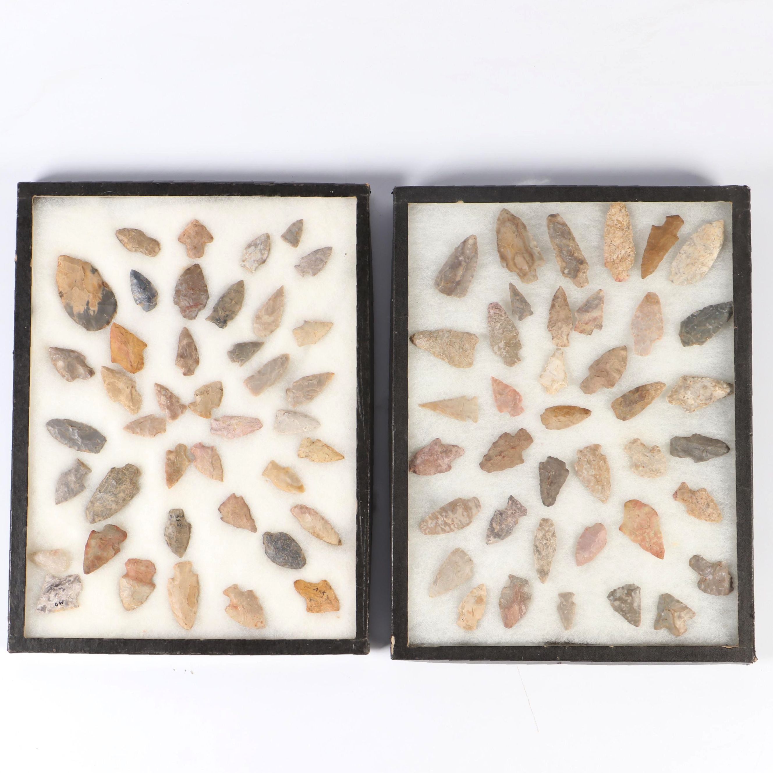 Early Native American Type Knapped Stone Projectile Points