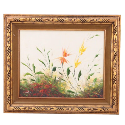 Floral Oil Painting, Mid-20th Century