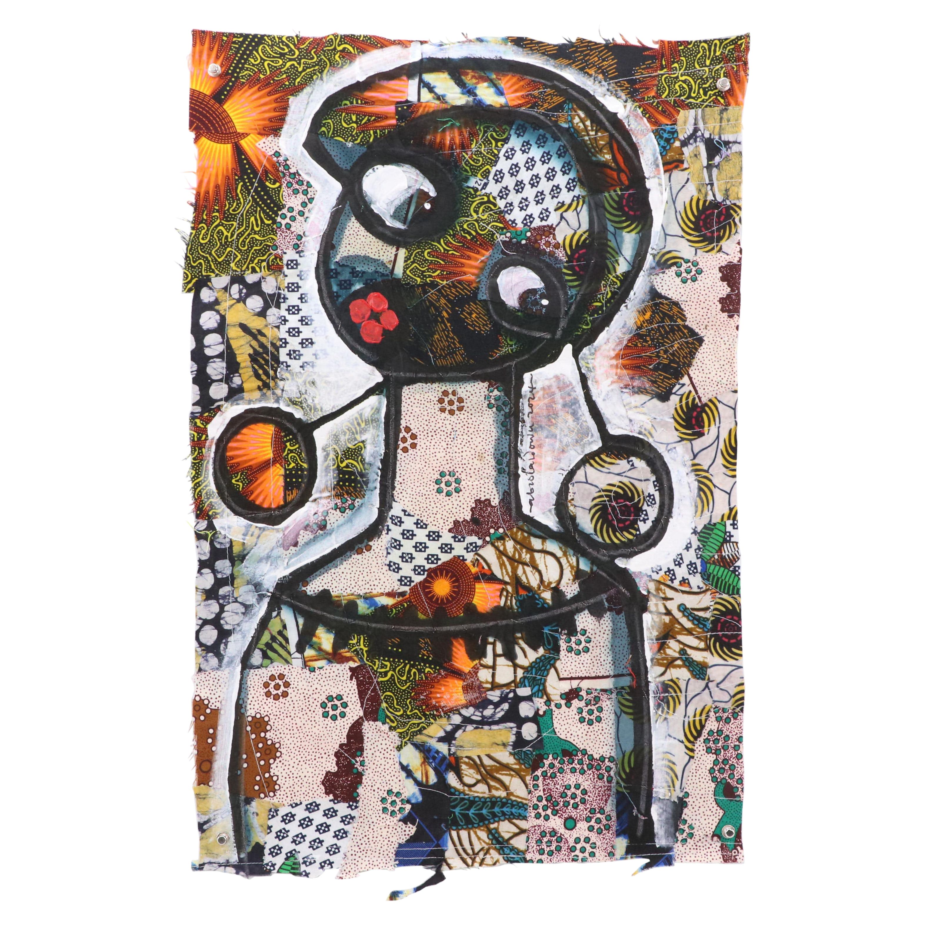 Abiola Idowu Figurative Mixed Media Painting "Born to Reign," 2024