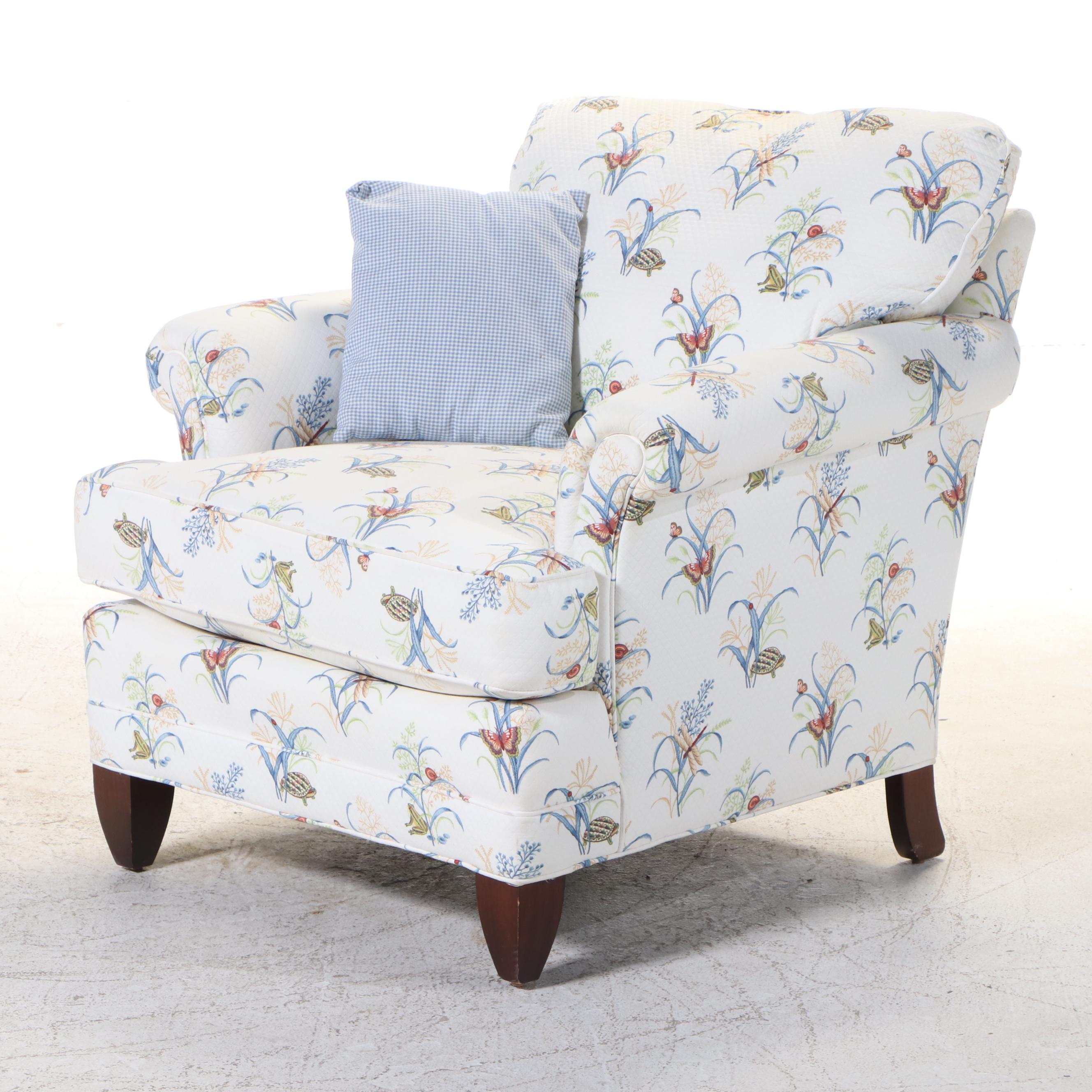 Miles Talbott Custom Upholstered Easy Armchair EBTH   Attachment 768c164c 0b18 4609 B126 C2c47bbe2931 