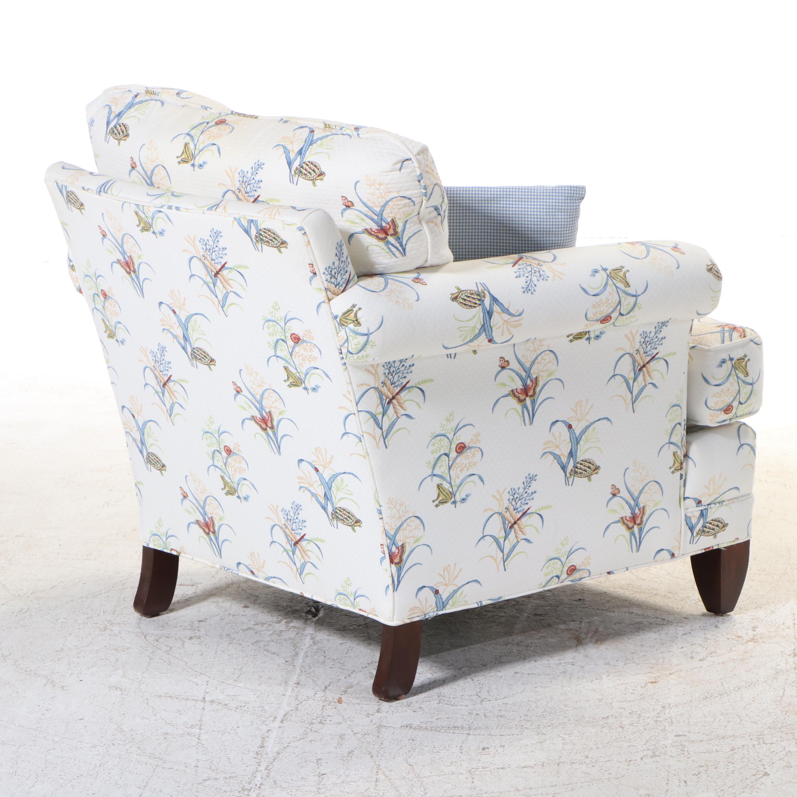 Miles Talbott Custom Upholstered Easy Armchair EBTH   Attachment E06e724a 813b 4ce6 9713 37c1041a260d 