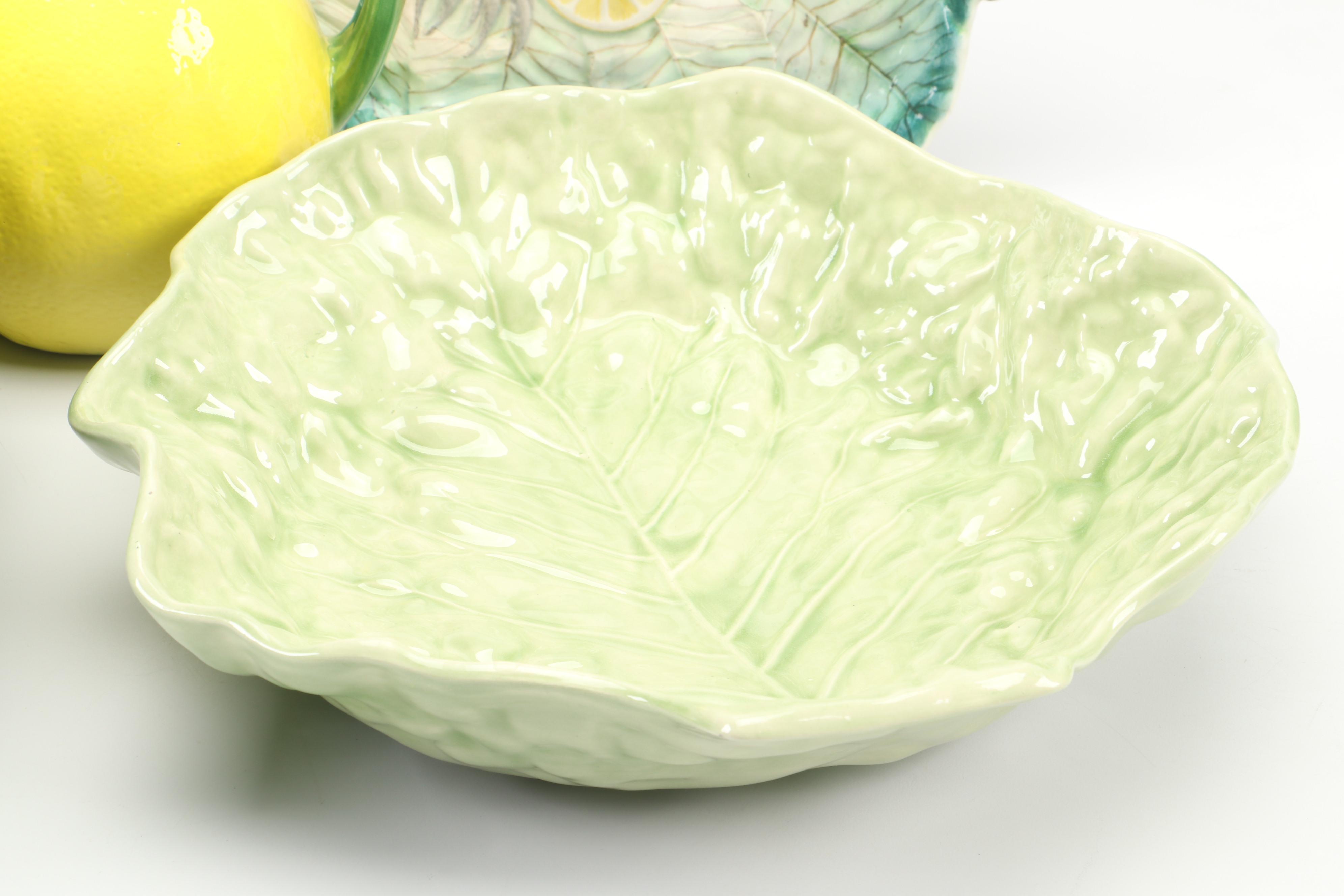 Spanish Goodfriend Majolica Seafood Platter with Other Food Shaped Serveware